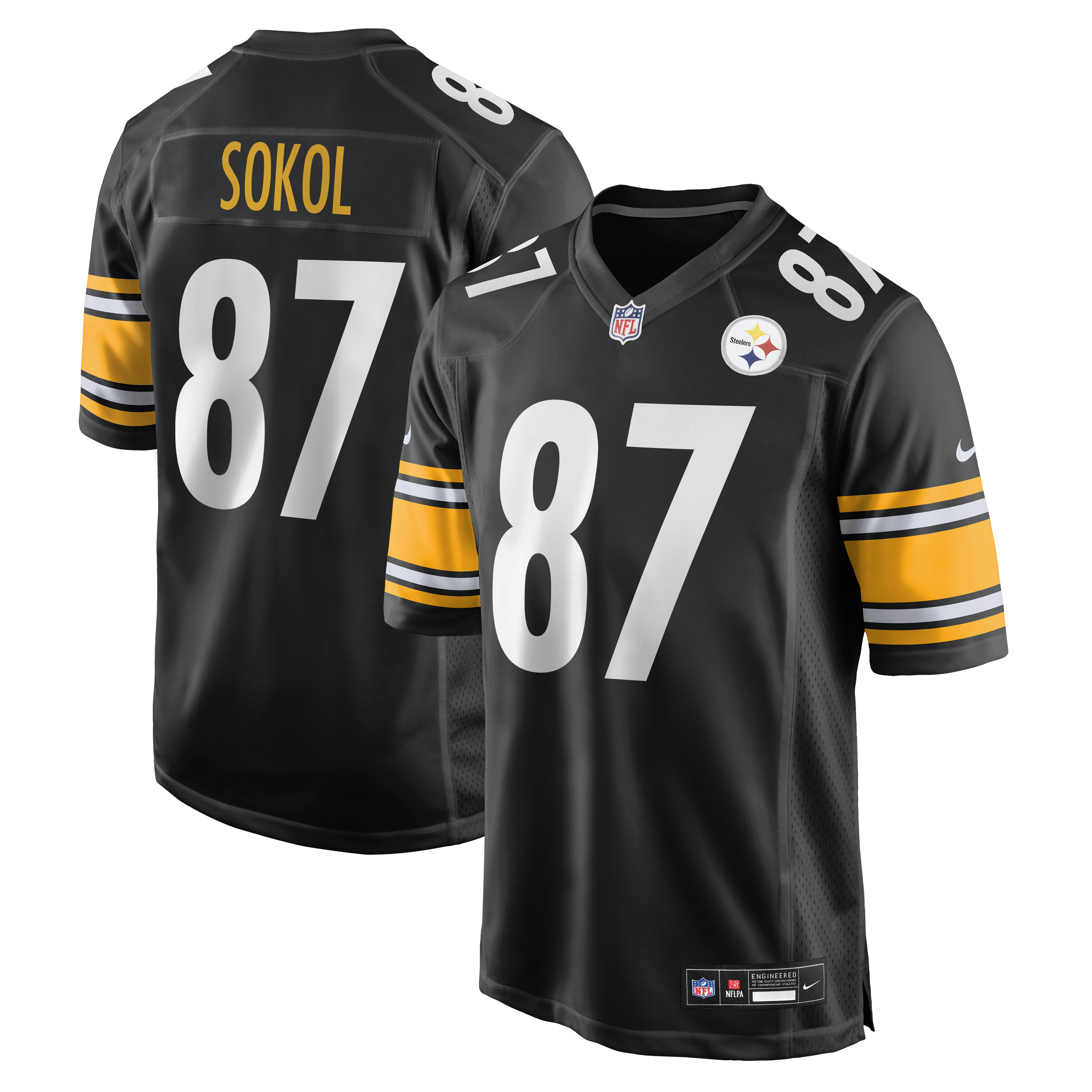 Matt Sokol Pittsburgh Steelers Team Game Jersey - Black | Stitched Football Jersey TJS1290