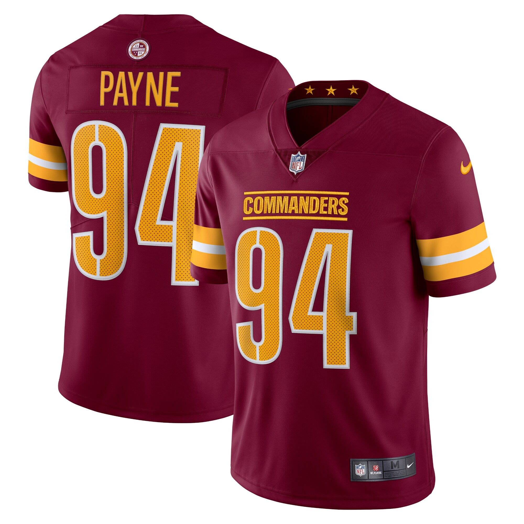 Da'Ron Payne Washington Commanders Vapor Limited Jersey - Burgundy | Stitched Football Jersey TJS1218