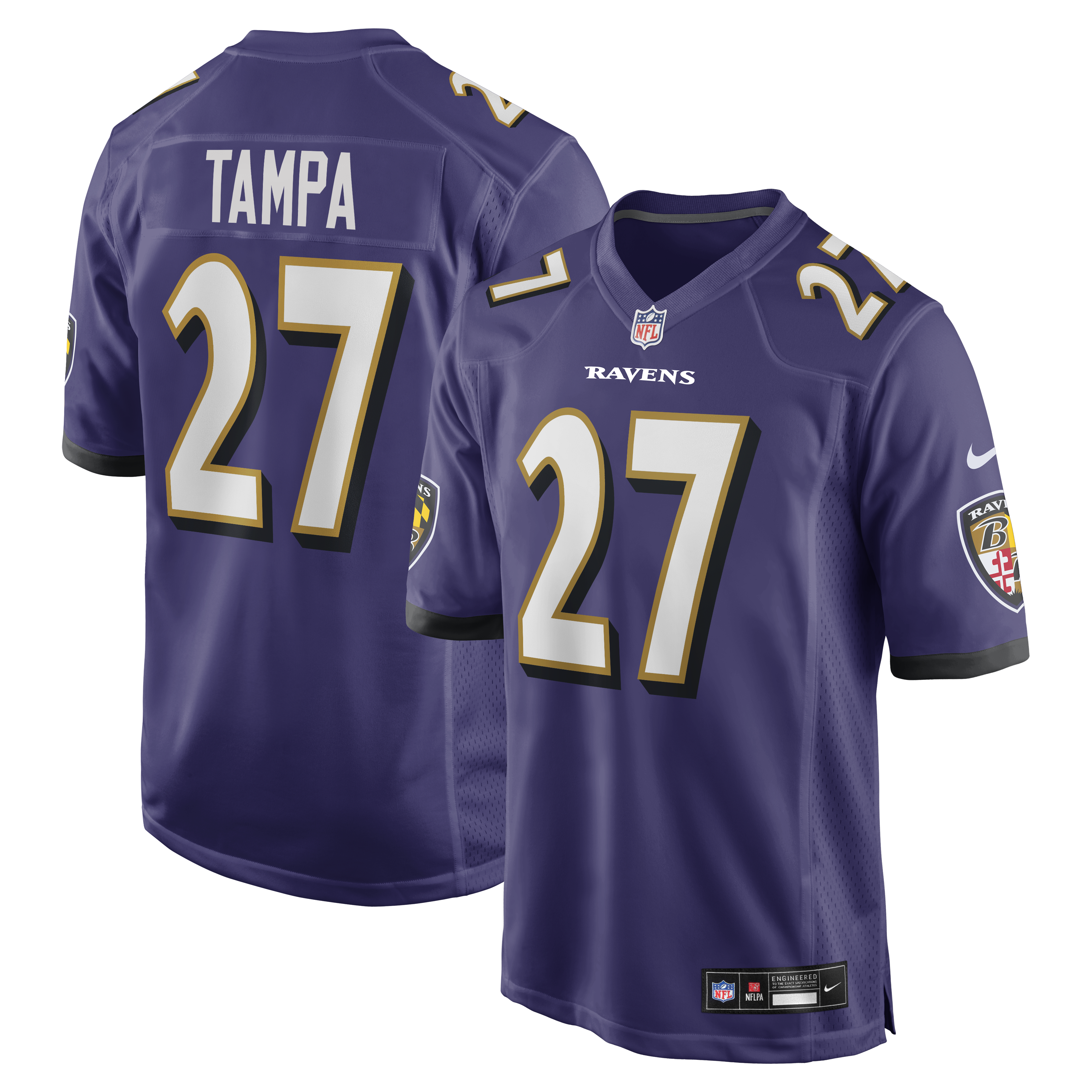 T.J. Tampa Baltimore Ravens Team Game Jersey - Purple | Stitched Football Jersey TJS1139