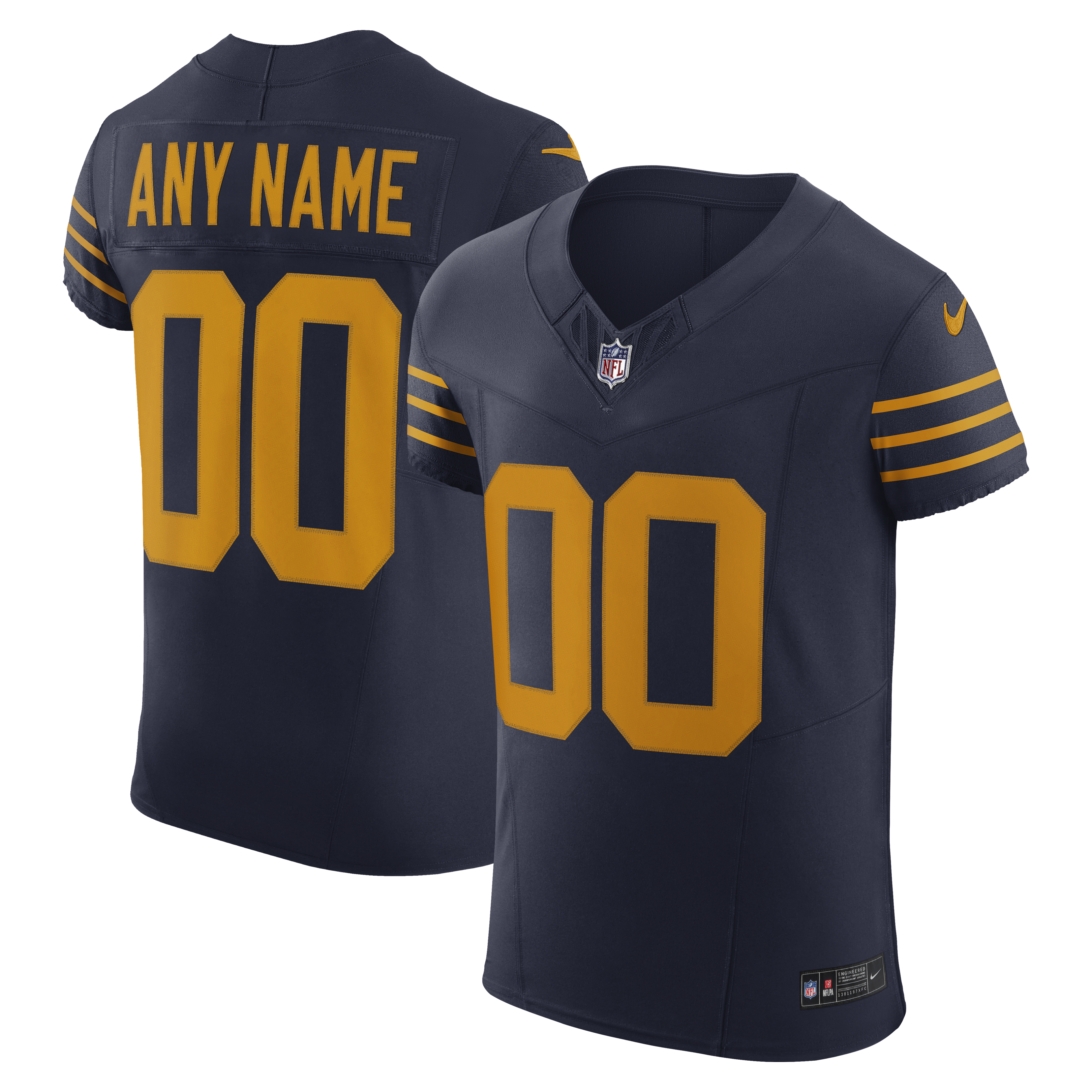 Green Bay Packers Alternate Vapor F.U.S.E. Elite Custom Jersey - Navy | Stitched Football Jersey TJS1399