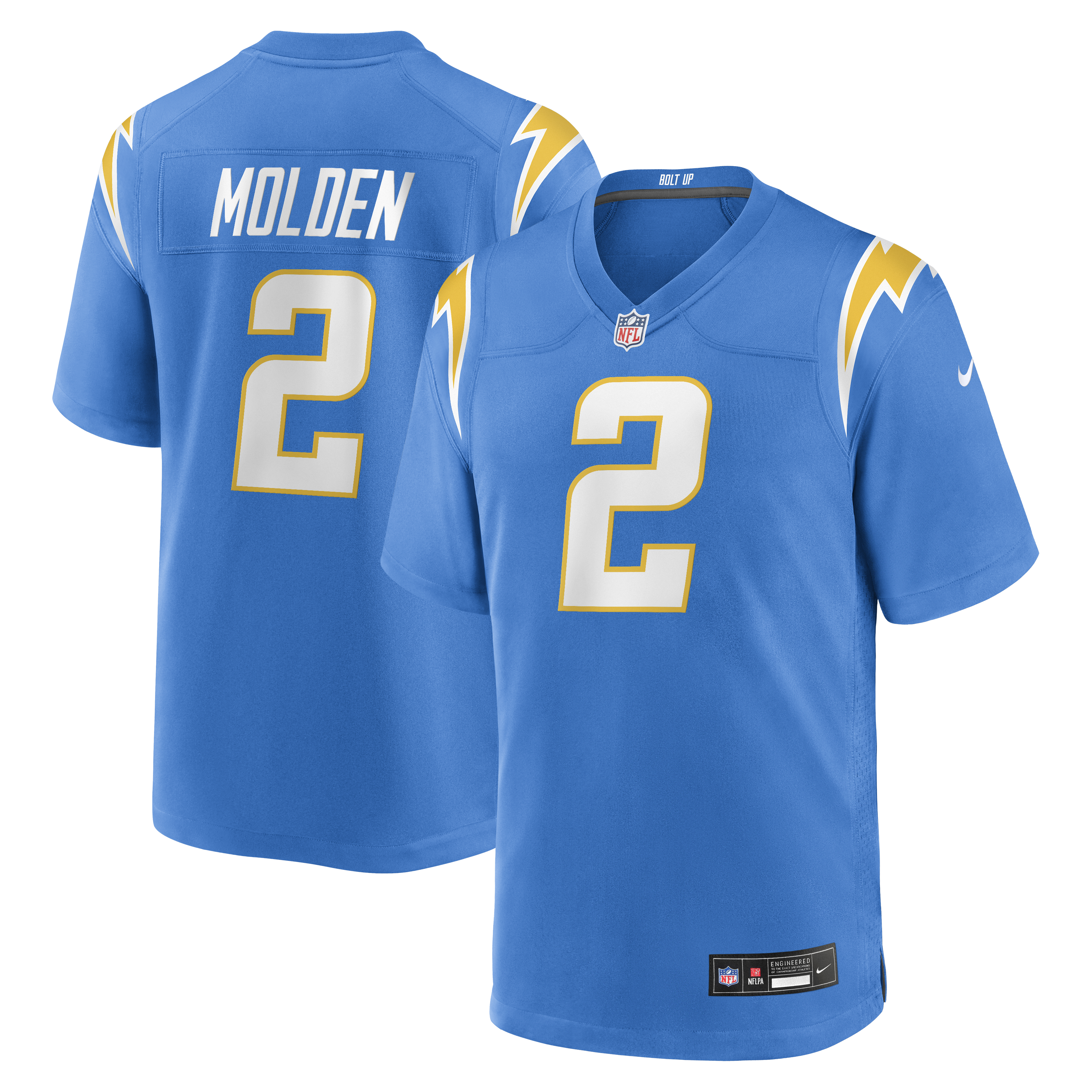 Elijah Molden Los Angeles Chargers Team Game Jersey - Powder Blue | Stitched Football Jersey TJS1241
