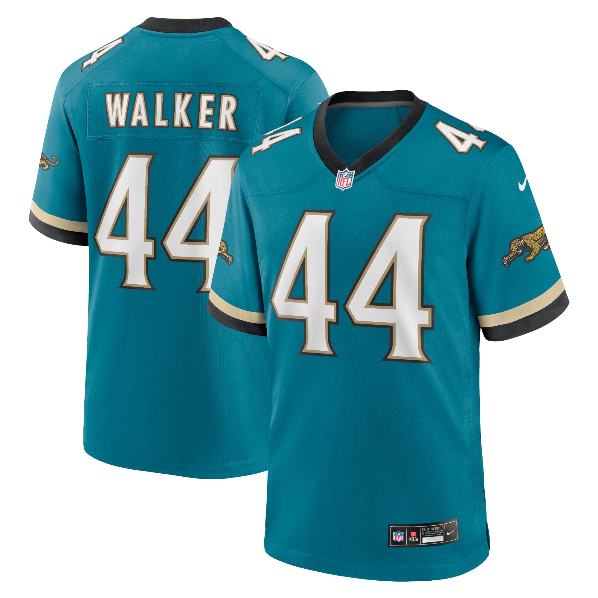 Travon Walker Jacksonville Jaguars Prowler Throwback Player Game Jersey - Teal | Stitched Football Jersey TJS1313