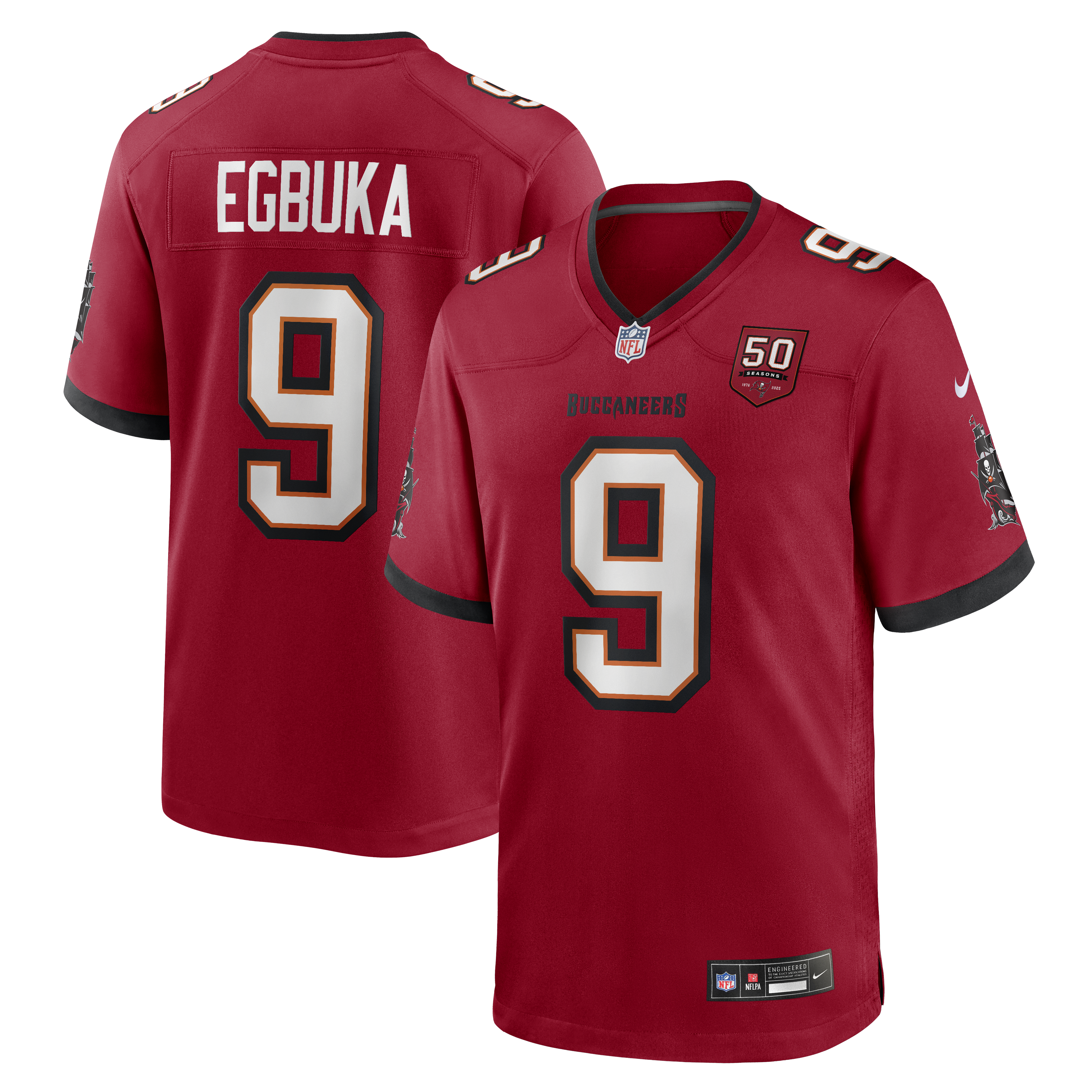 Emeka Egbuka Tampa Bay Buccaneers Team Game Jersey - Red | Stitched Football Jersey TJS1194