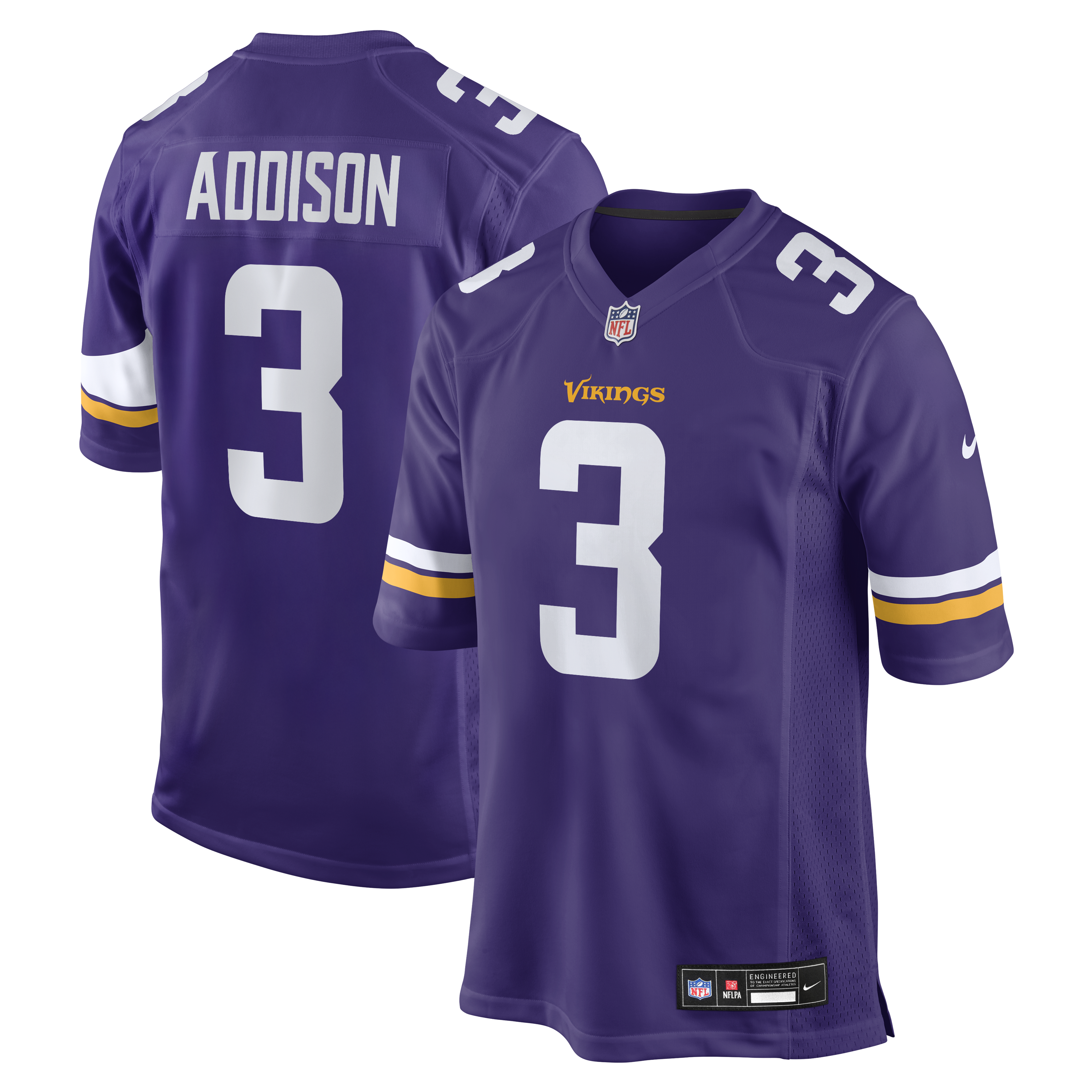 Jordan Addison Minnesota Vikings Game Jersey - Purple | Stitched Football Jersey TJS1252