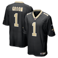 Number 1 Groom New Orleans Saints Game Jersey - Black | Stitched Football Jersey TJS1117