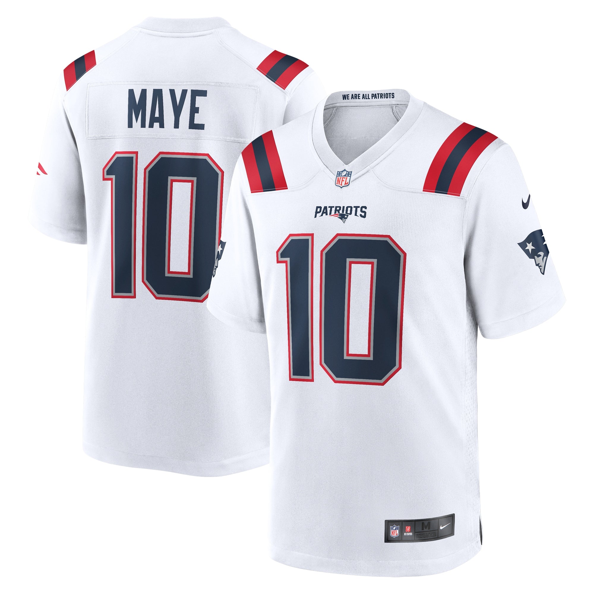 Drake Maye New England Patriots Player Game Jersey - White | Stitched Football Jersey TJS1153