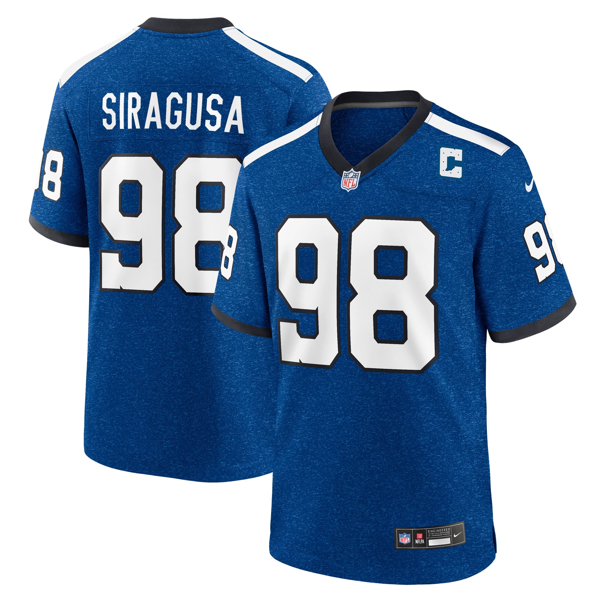 Tony Siragusa Indianapolis Colts Retired Player Alternate Game Jersey - Blue | Stitched Football Jersey TJS1498