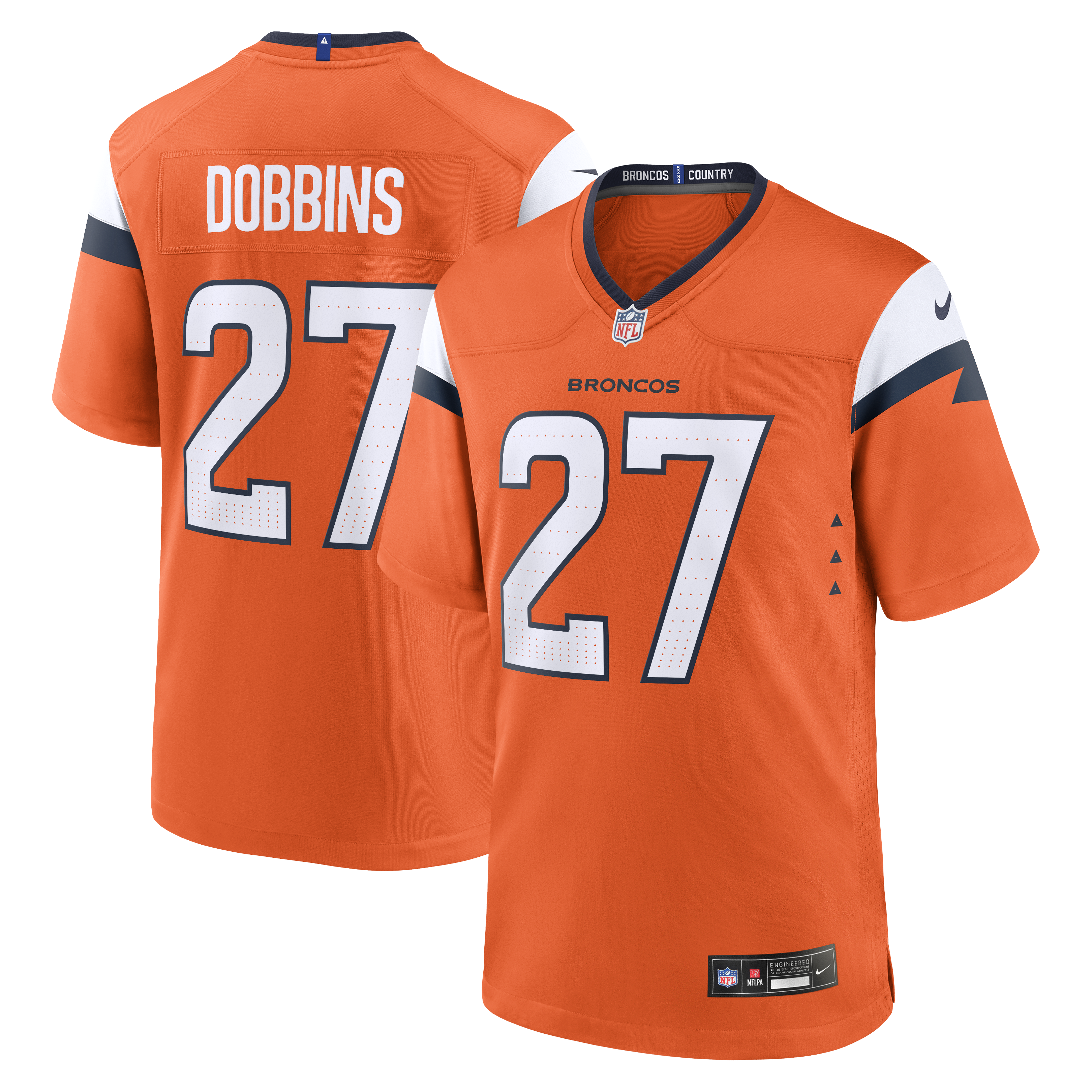 J.K. Dobbins Denver Broncos Team Game Jersey - Orange | Stitched Football Jersey TJS1423