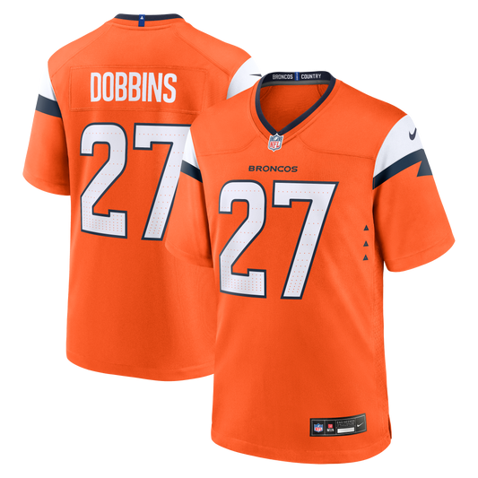 J.K. Dobbins Denver Broncos Team Game Jersey - Orange | Stitched Football Jersey TJS1423