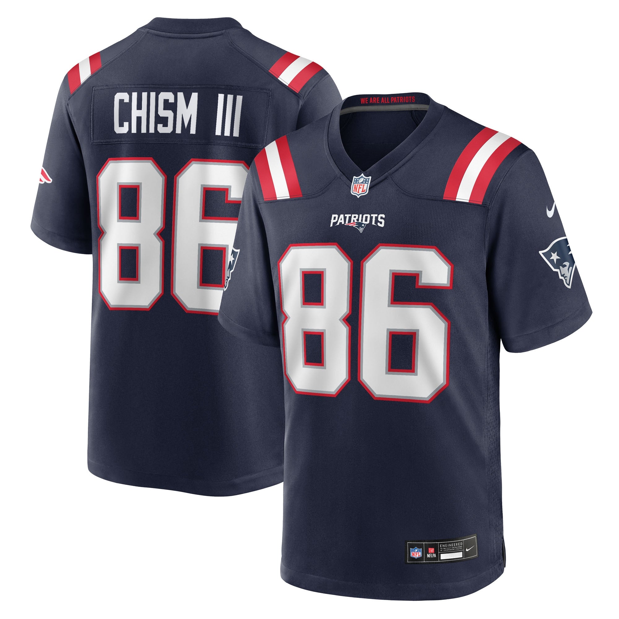 Efton Chism III New England Patriots Team Game Jersey - Navy | Stitched Football Jersey TJS1529