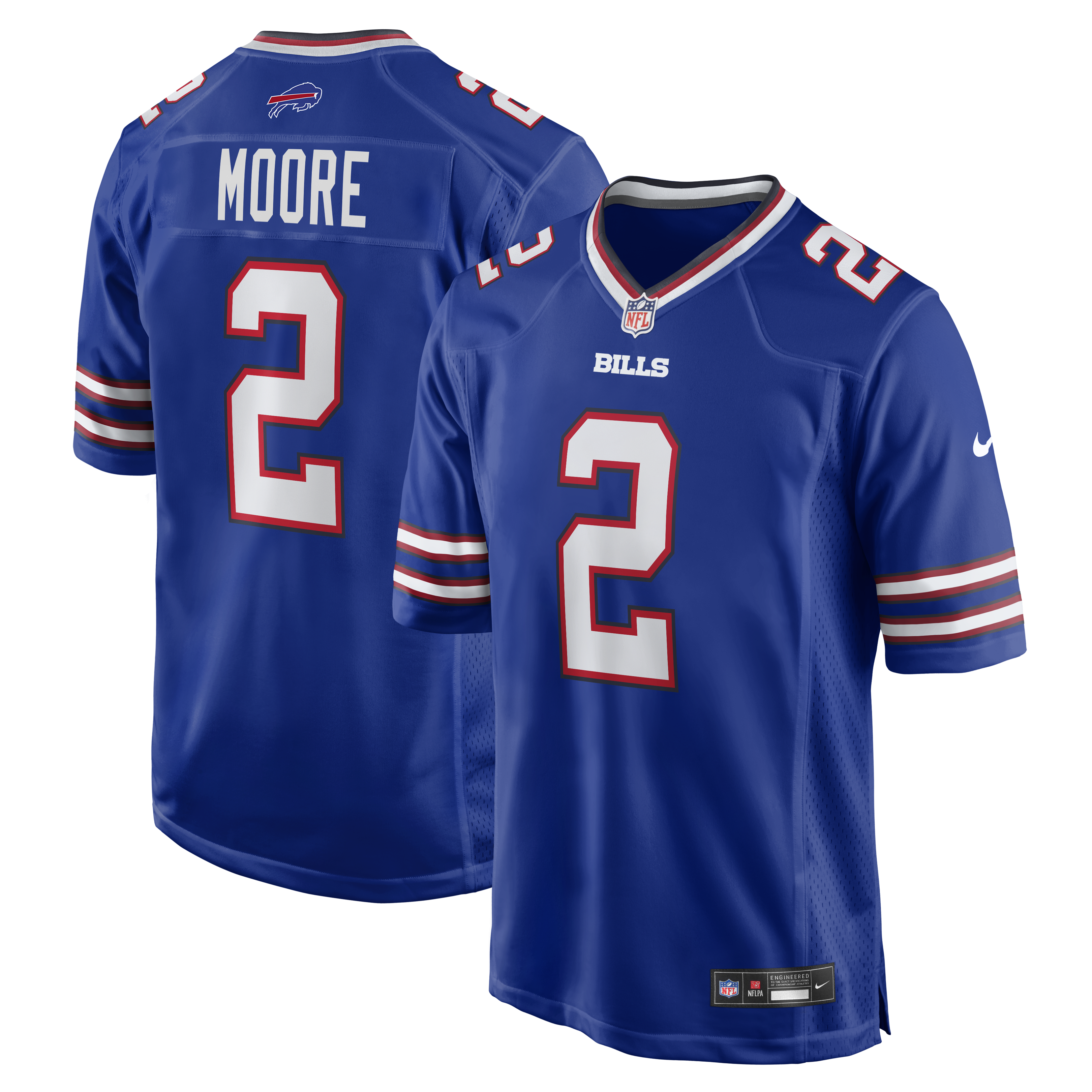 D.J. Moore Buffalo Bills Game Jersey - Royal | Stitched Football Jersey TJS1500