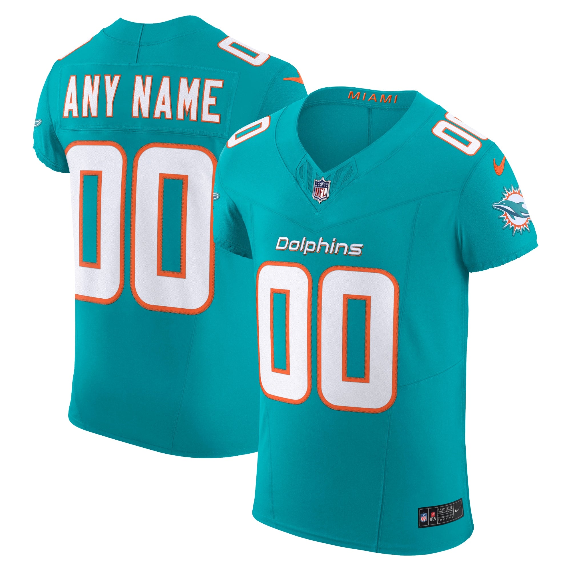 Miami Dolphins Vapor F.U.S.E. Elite Custom Jersey - Aqua | Stitched Football Jersey TJS1450
