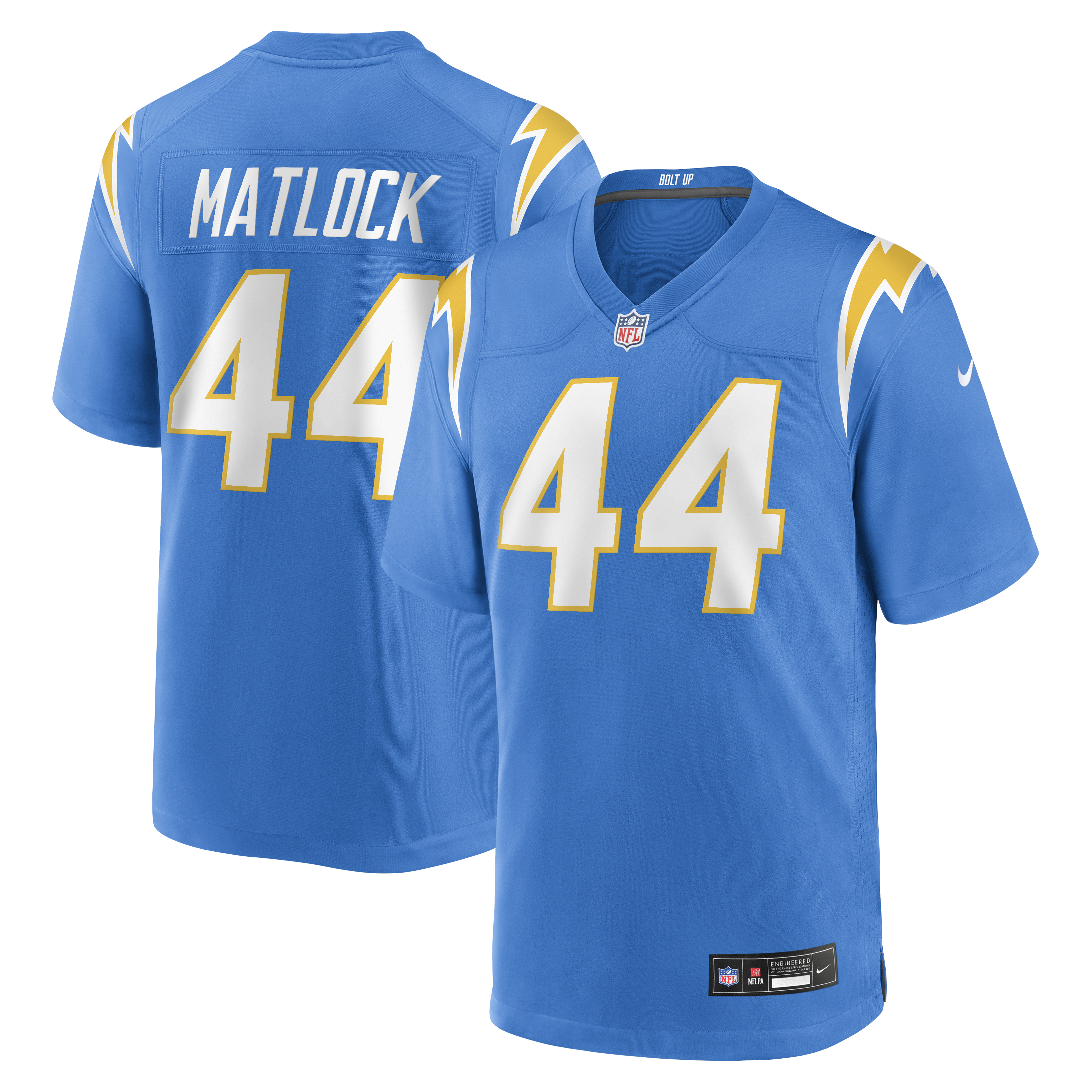 Scott Matlock Los Angeles Chargers Team Game Jersey - Powder Blue | Stitched Football Jersey TJS1560