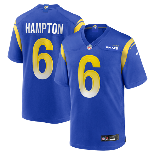 Nick Hampton Los Angeles Rams Team Game Jersey - Royal | Stitched Football Jersey TJS1480