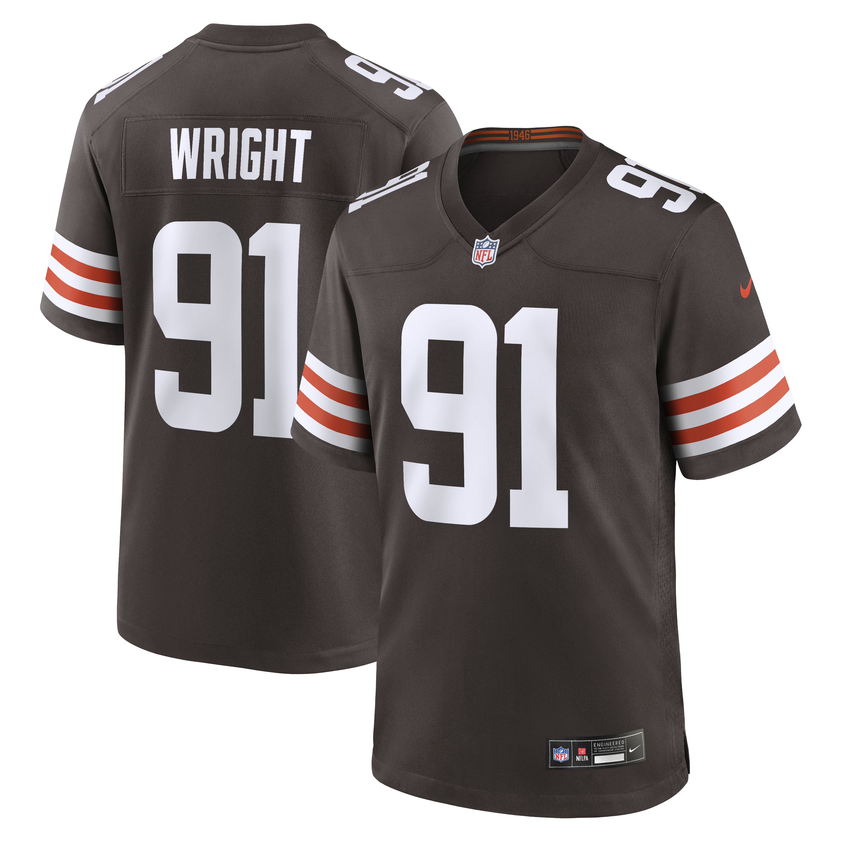 Alex Wright Cleveland Browns Team Game Jersey - Brown | Stitched Football Jersey TJS1421