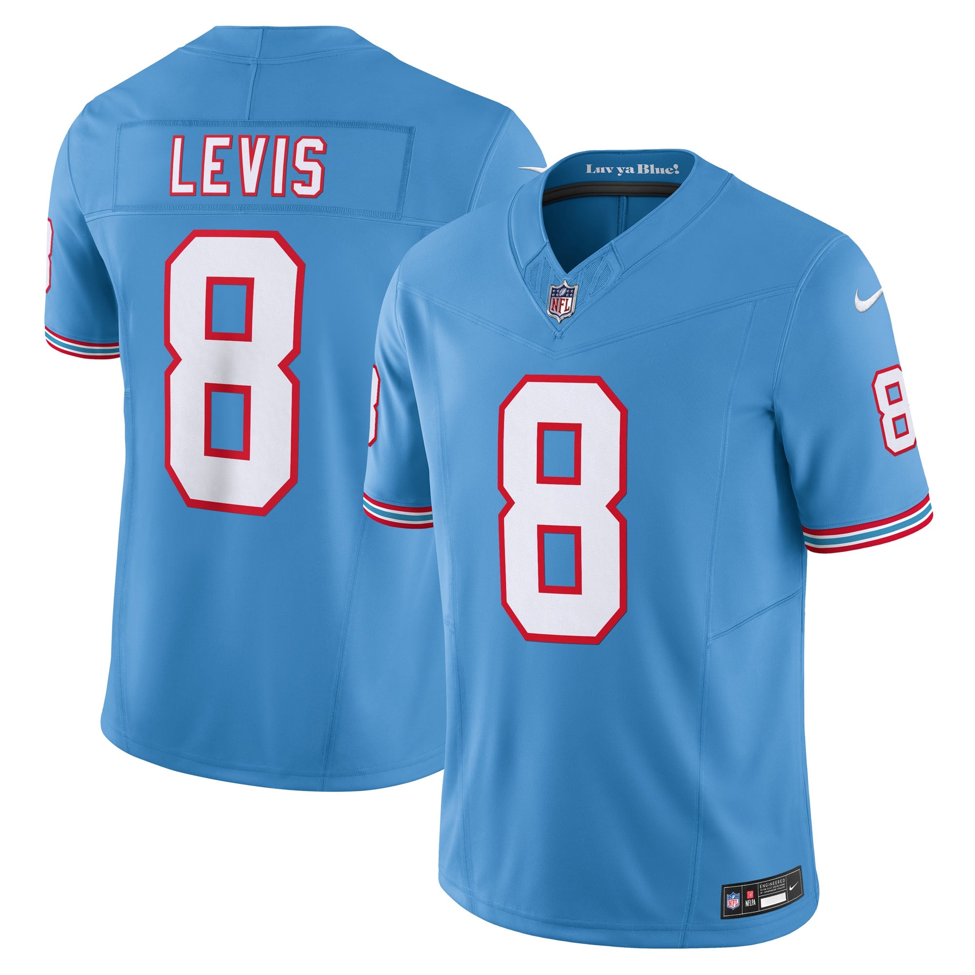 Will Levis Tennessee Titans Alternate Oilers Throwback Vapor F.U.S.E. Limited Jersey - Light Blue | Stitched Football Jersey TJS1538