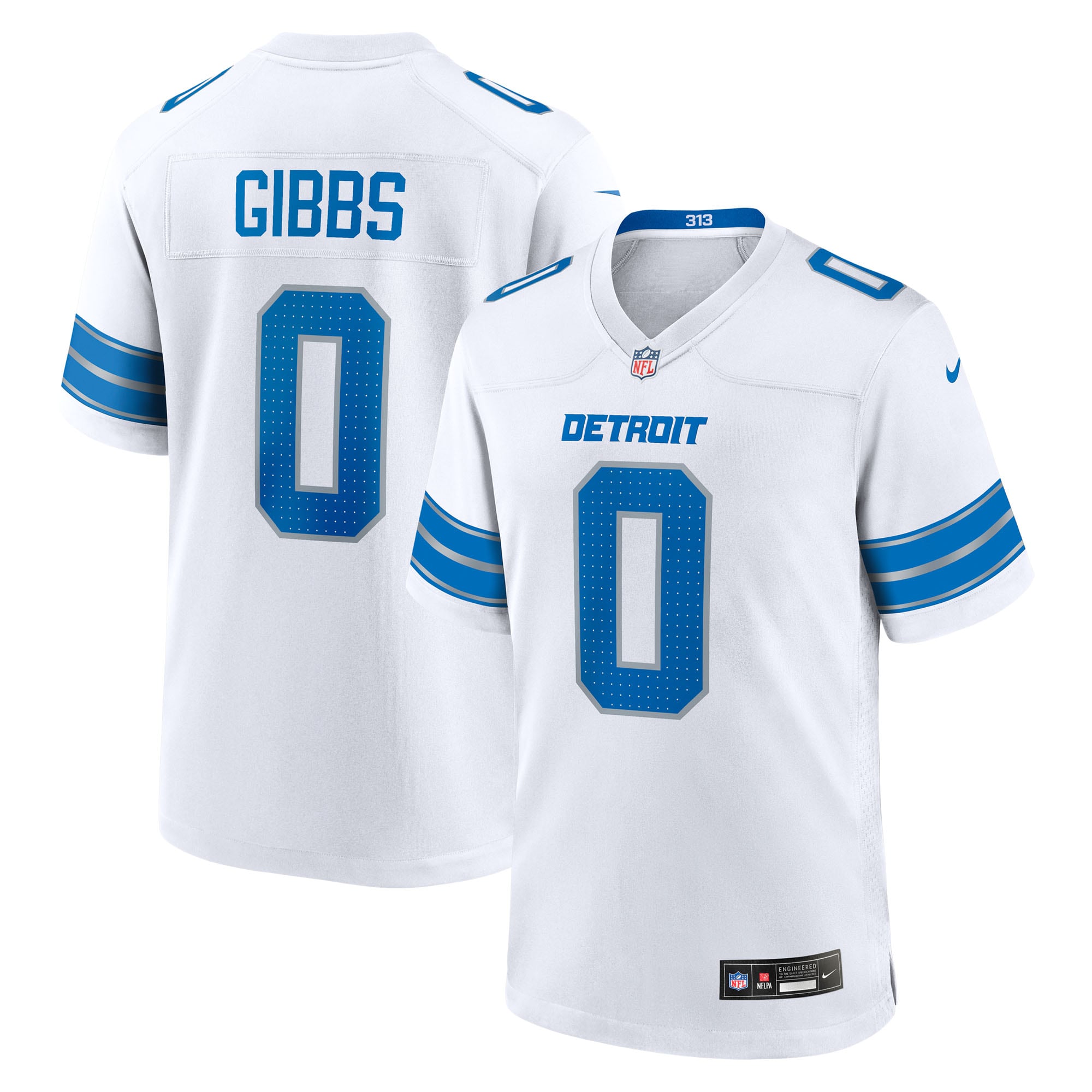 Jahmyr Gibbs Detroit Lions Game Player Jersey - White | Stitched Football Jersey TJS1447