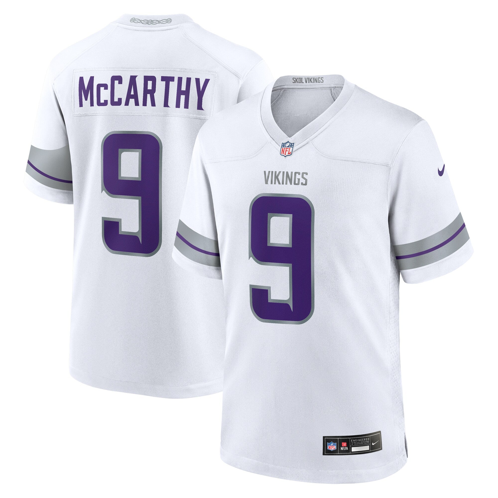 J.J. McCarthy Minnesota Vikings Alternate Game Player Jersey - White | Stitched Football Jersey TJS1463