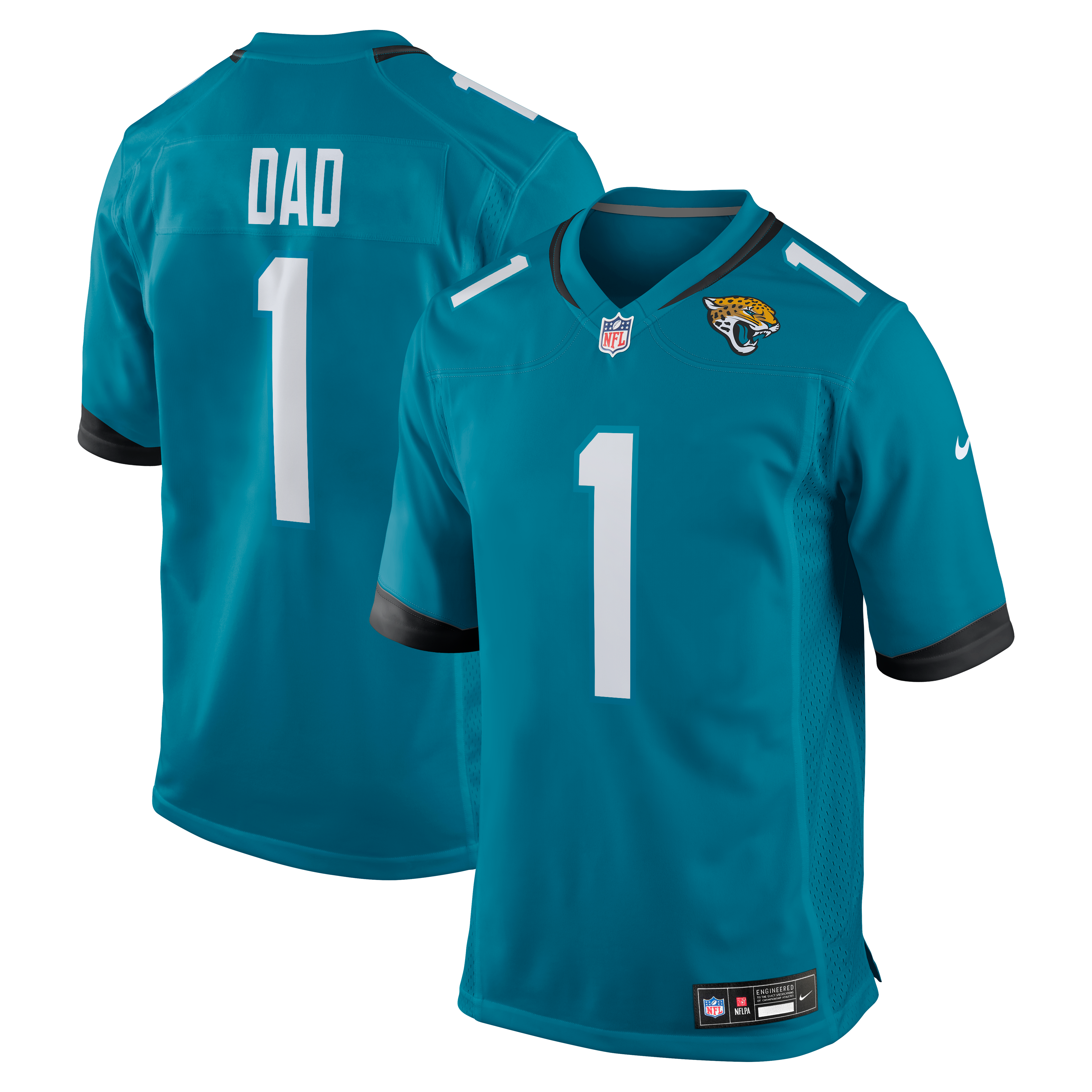 Number 1 Dad Jacksonville Jaguars Game Jersey - Teal | Stitched Football Jersey TJS1412