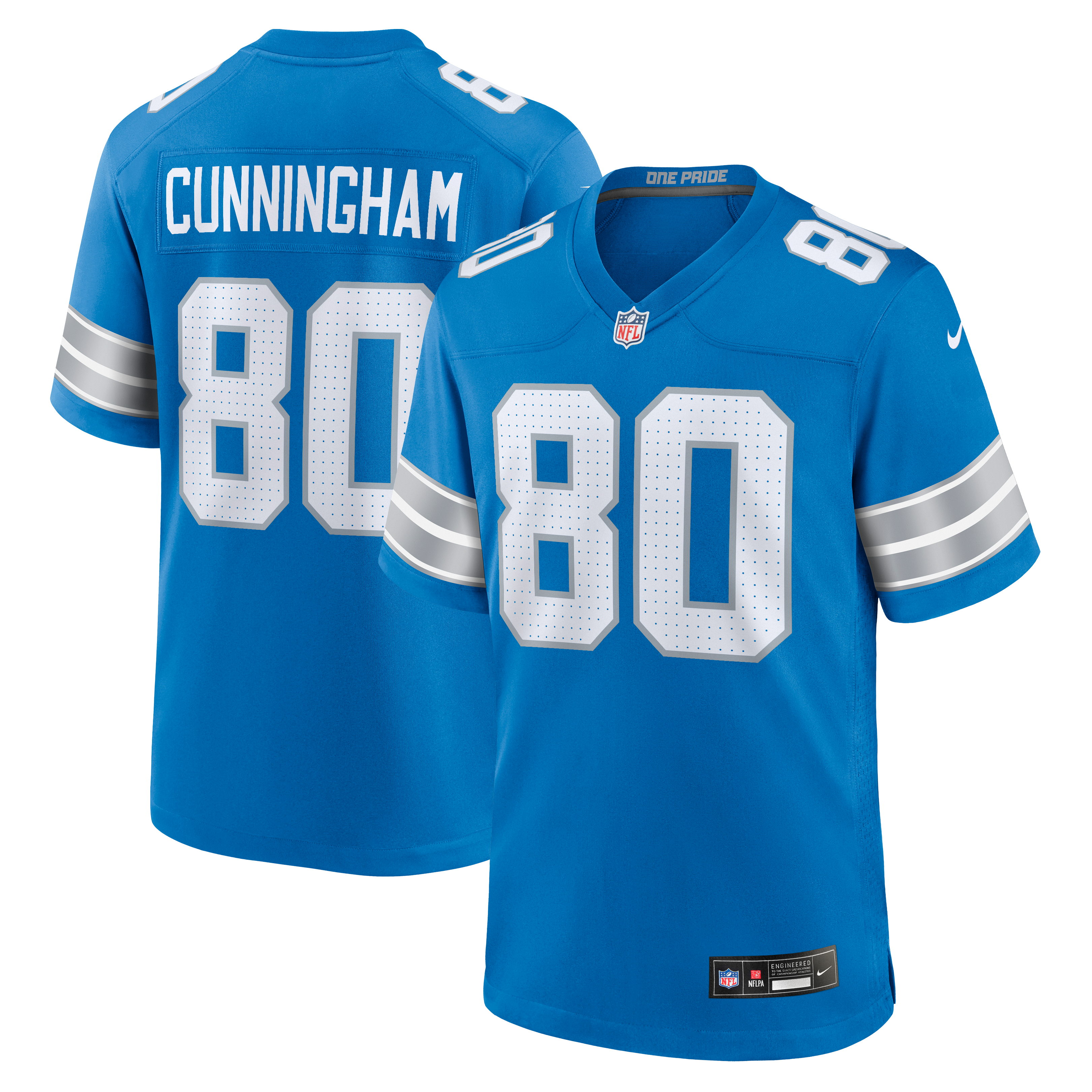 Malik Cunningham Detroit Lions Team Game Jersey - Blue | Stitched Football Jersey TJS1462