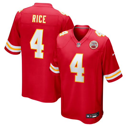 Rashee Rice Kansas City Chiefs Game Jersey - Red | Stitched Football Jersey TJS1568