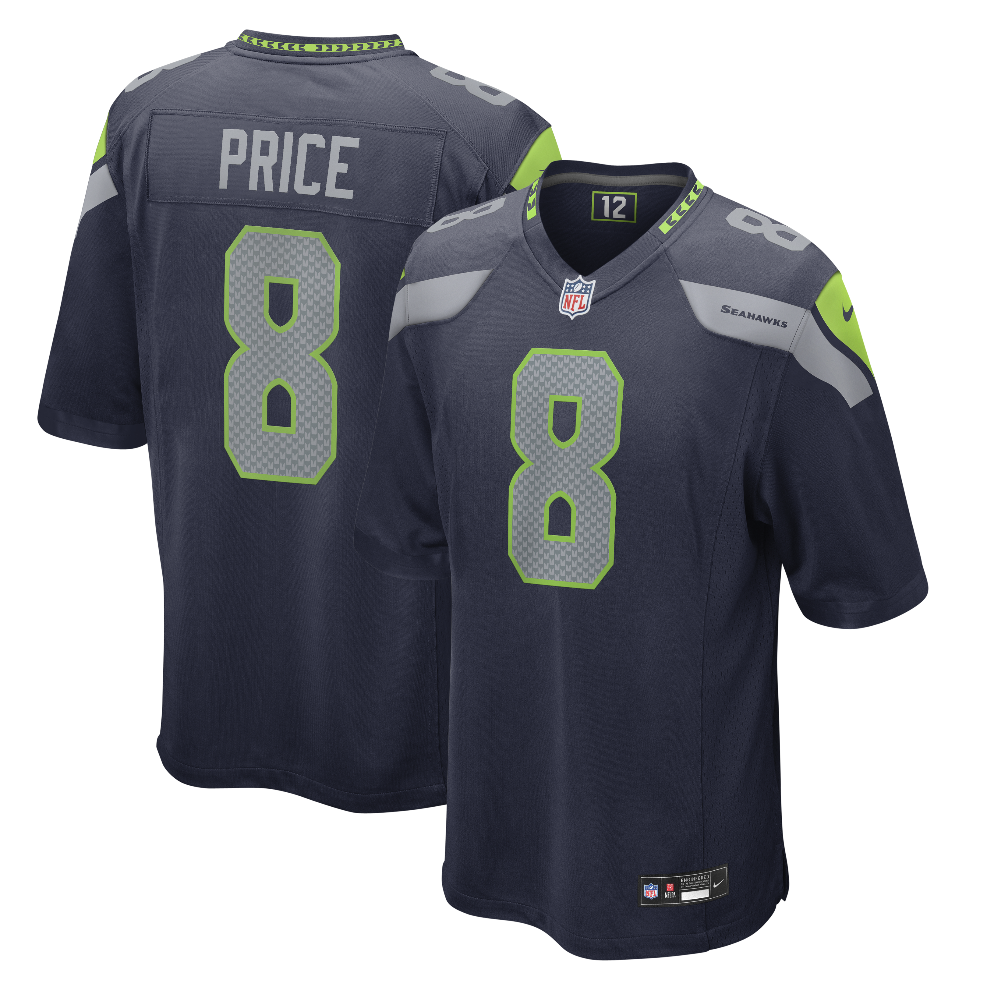 Jadarian Price Seattle Seahawks 2026 NFL Draft First Round Pick No. 32 Team Game Jersey - College Navy | Stitched Football Jersey TJS1528