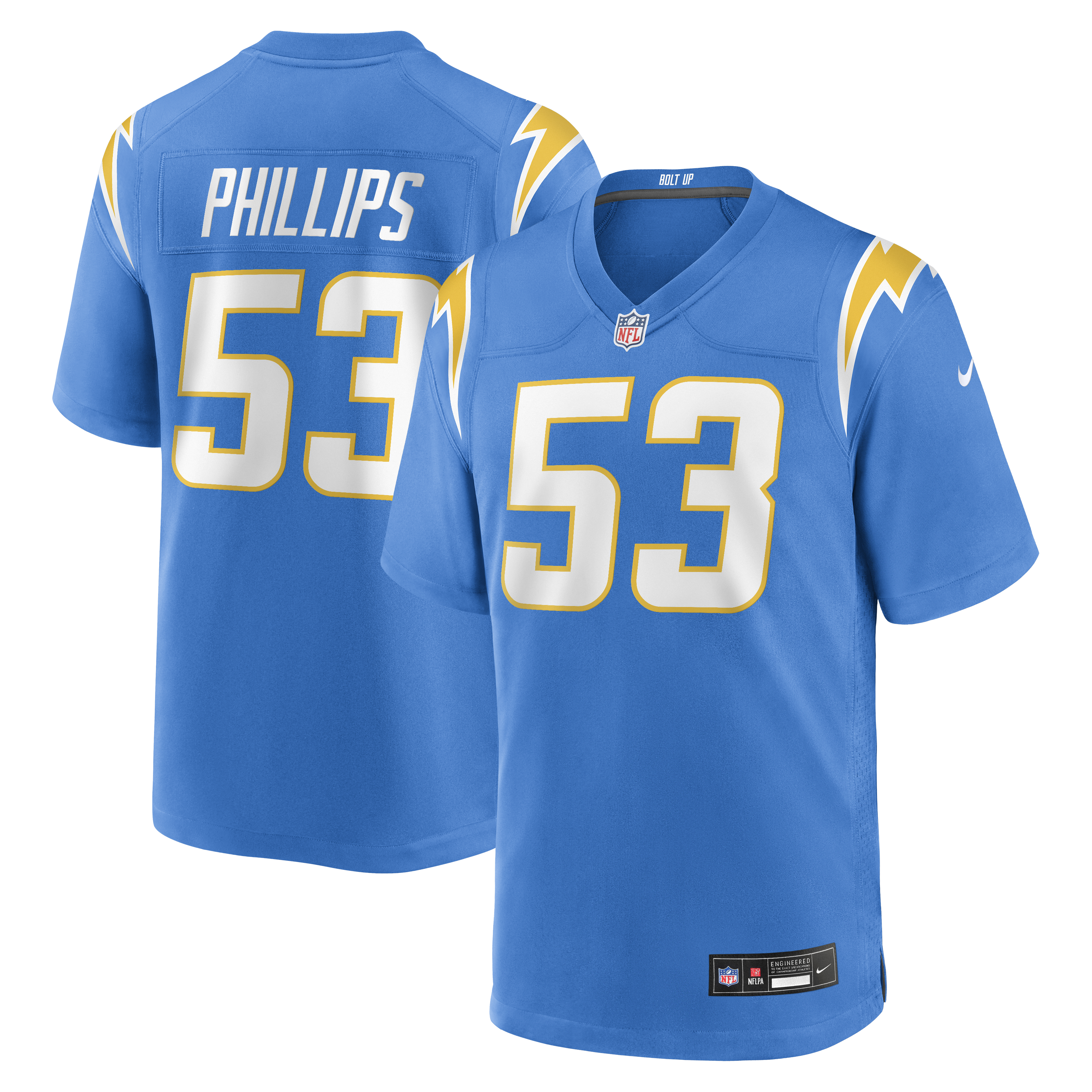 Del'Shawn Phillips Los Angeles Chargers Team Game Jersey - Powder Blue | Stitched Football Jersey TJS1487