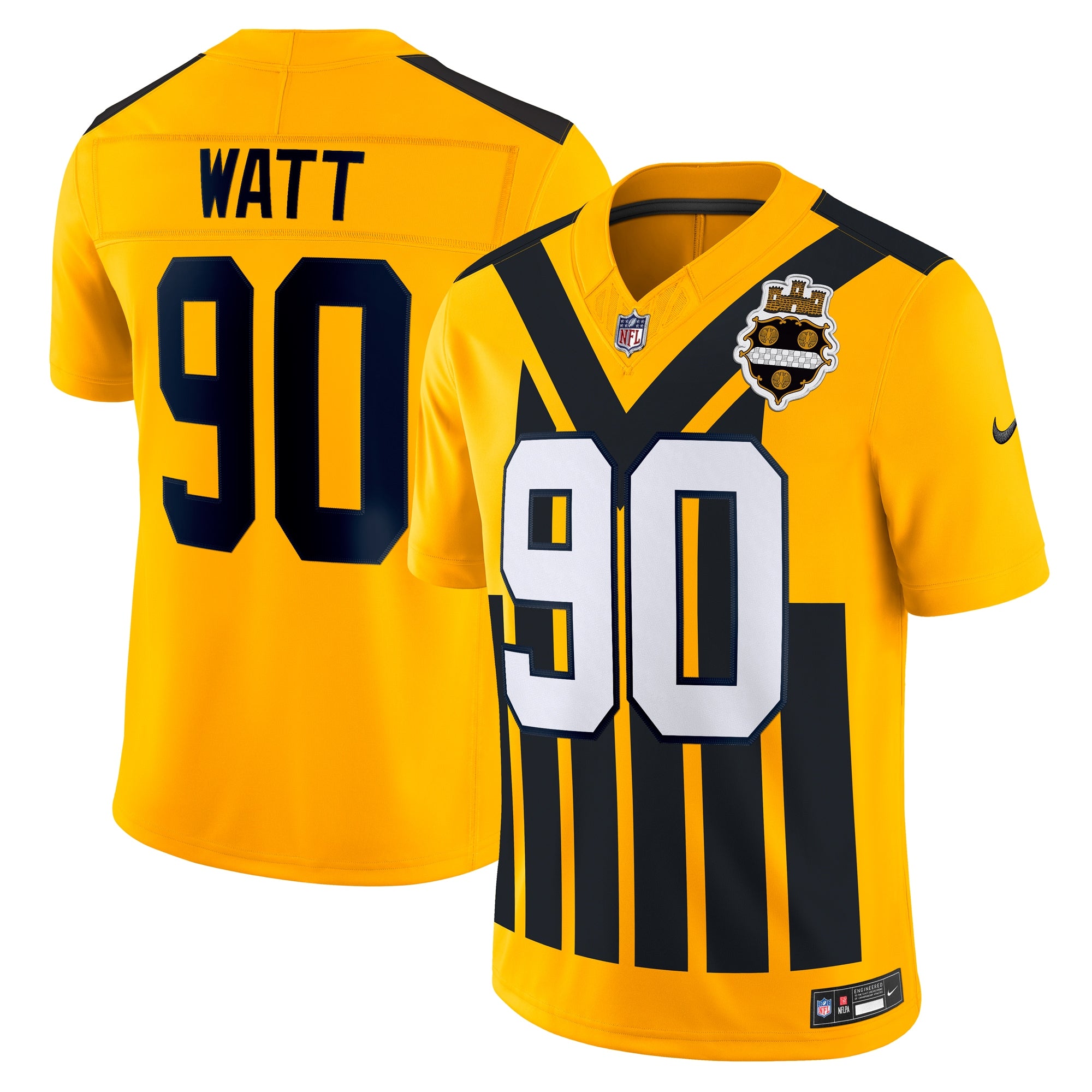 T.J. Watt Pittsburgh Steelers Alternate Vapor F.U.S.E. Limited Jersey - Gold | Stitched Football Jersey TJS1544