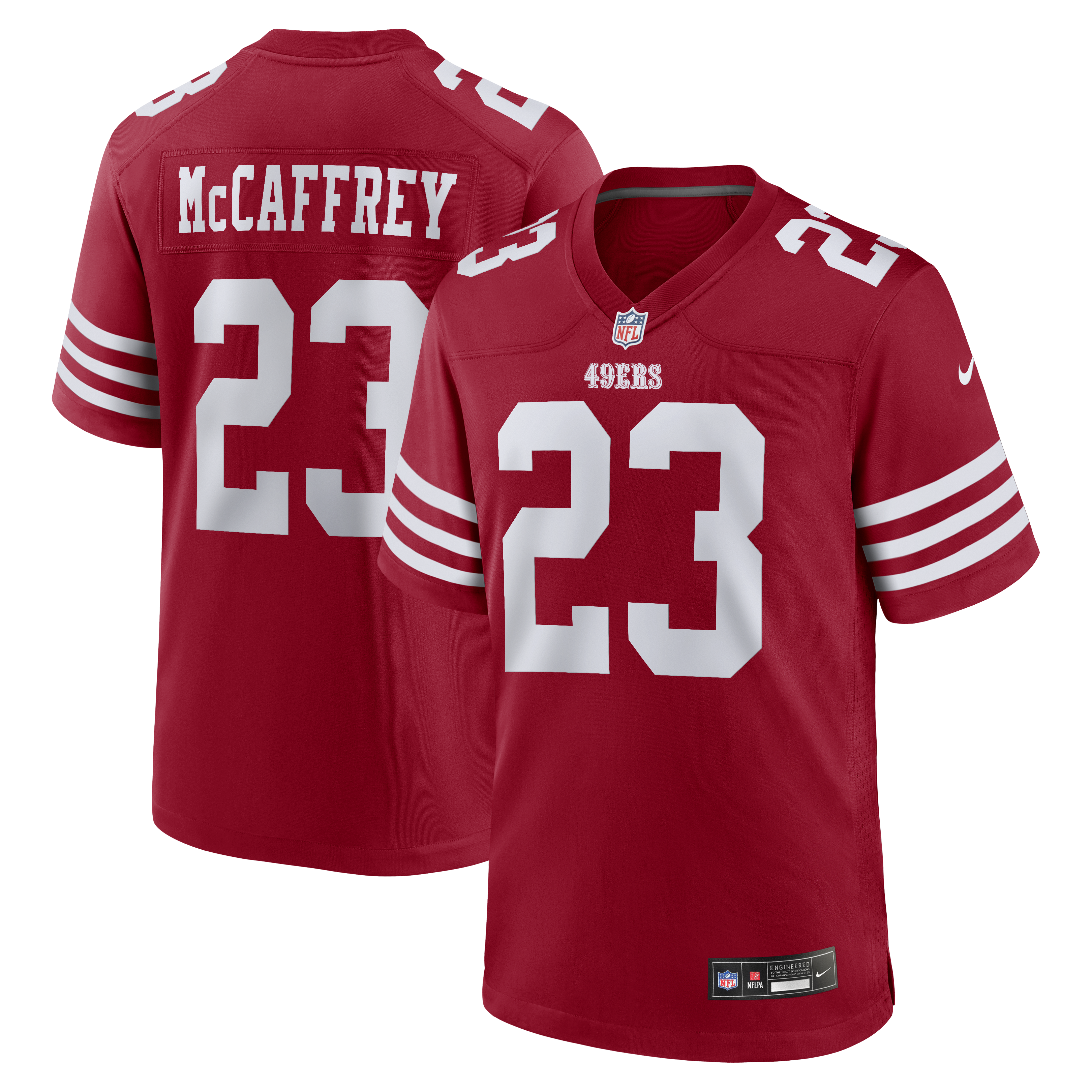 Christian McCaffrey San Francisco 49ers Game Player Jersey - Scarlet | Stitched Football Jersey TJS1536