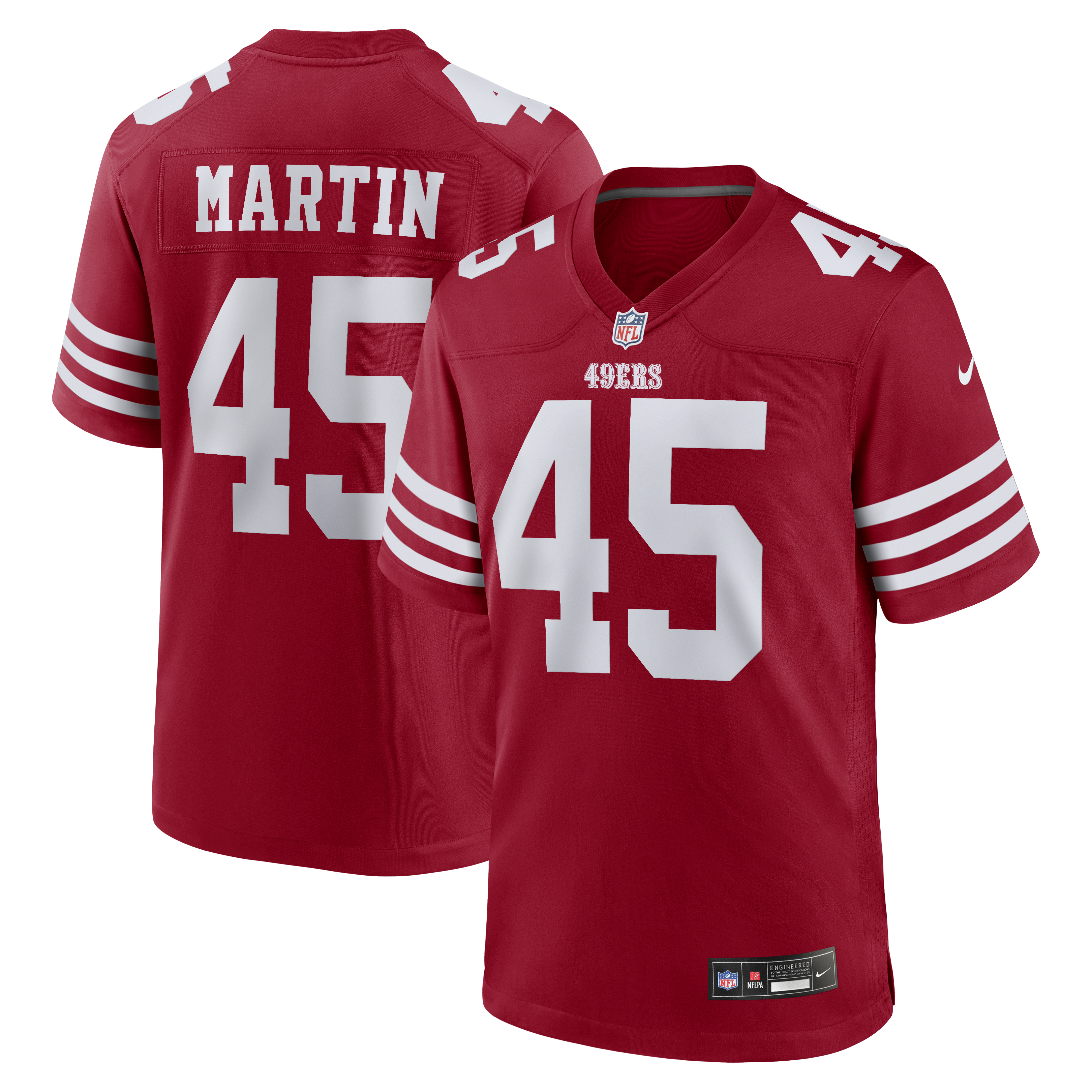Nick Martin San Francisco 49ers Team Game Jersey - Scarlet | Stitched Football Jersey TJS1406
