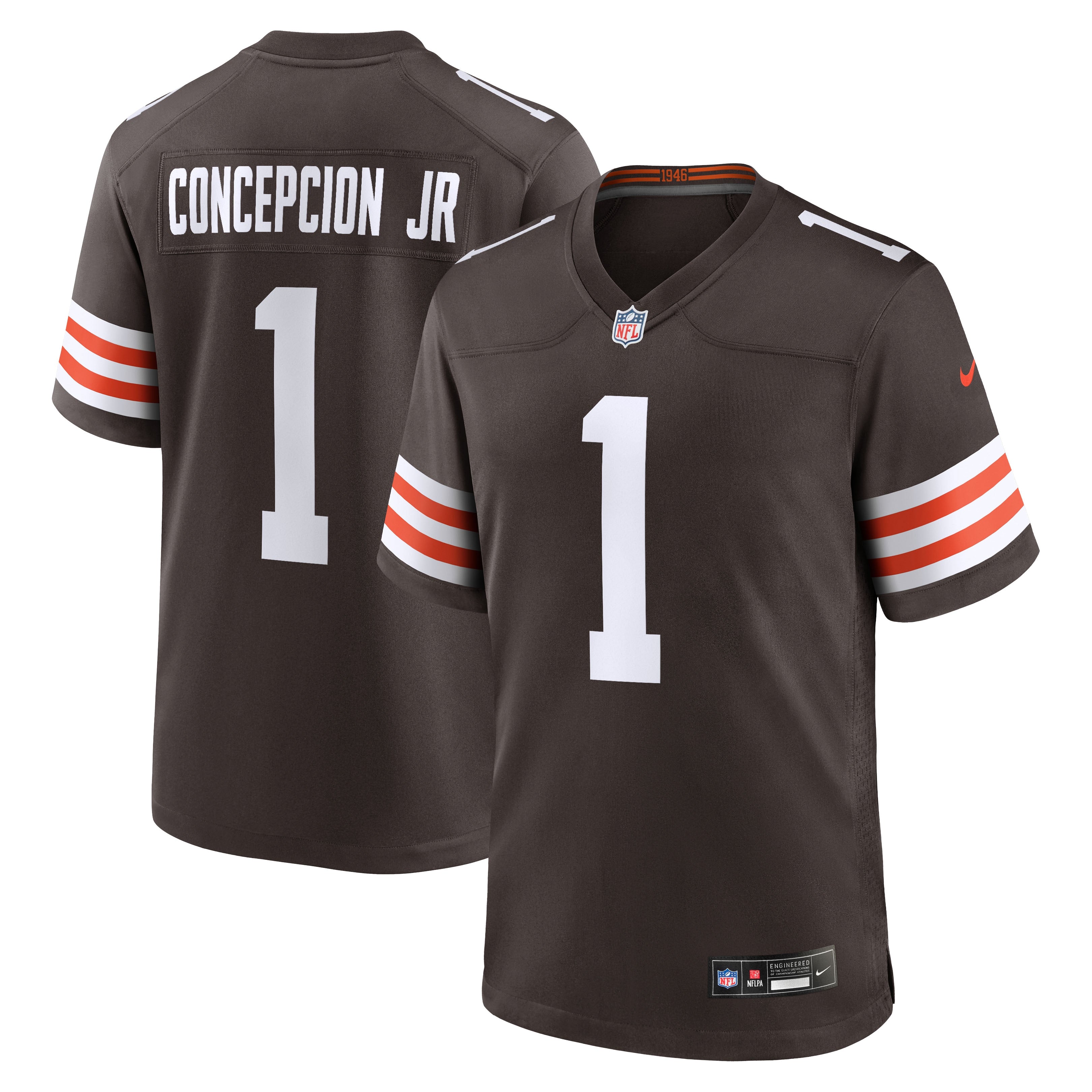 KC Concepcion Cleveland Browns 2026 NFL Draft First Round Pick No. 24 Team Game Jersey - Brown | Stitched Football Jersey TJS1432