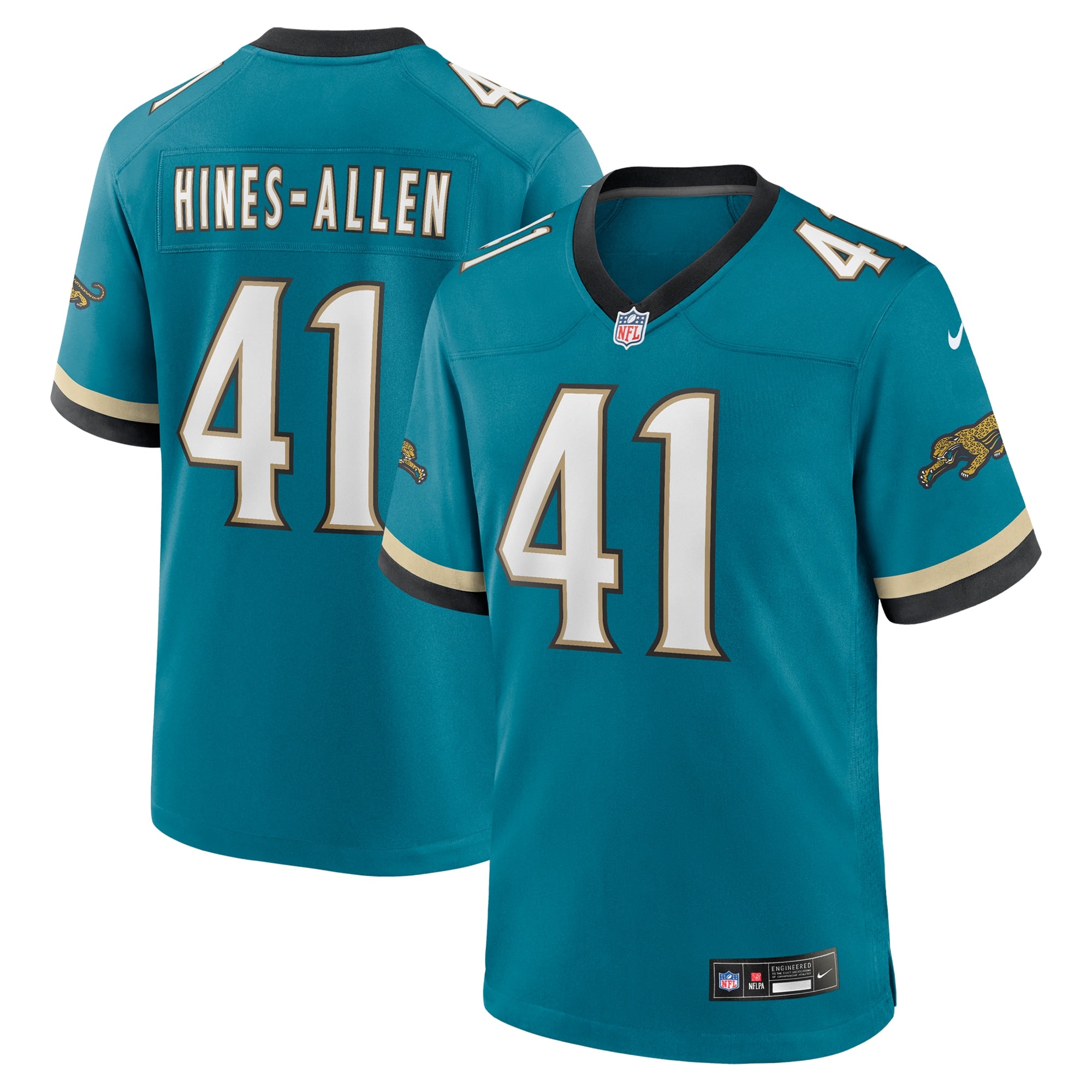 Josh Hines-Allen Jacksonville Jaguars Prowler Throwback Player Game Jersey - Teal | Stitched Football Jersey TJS1443