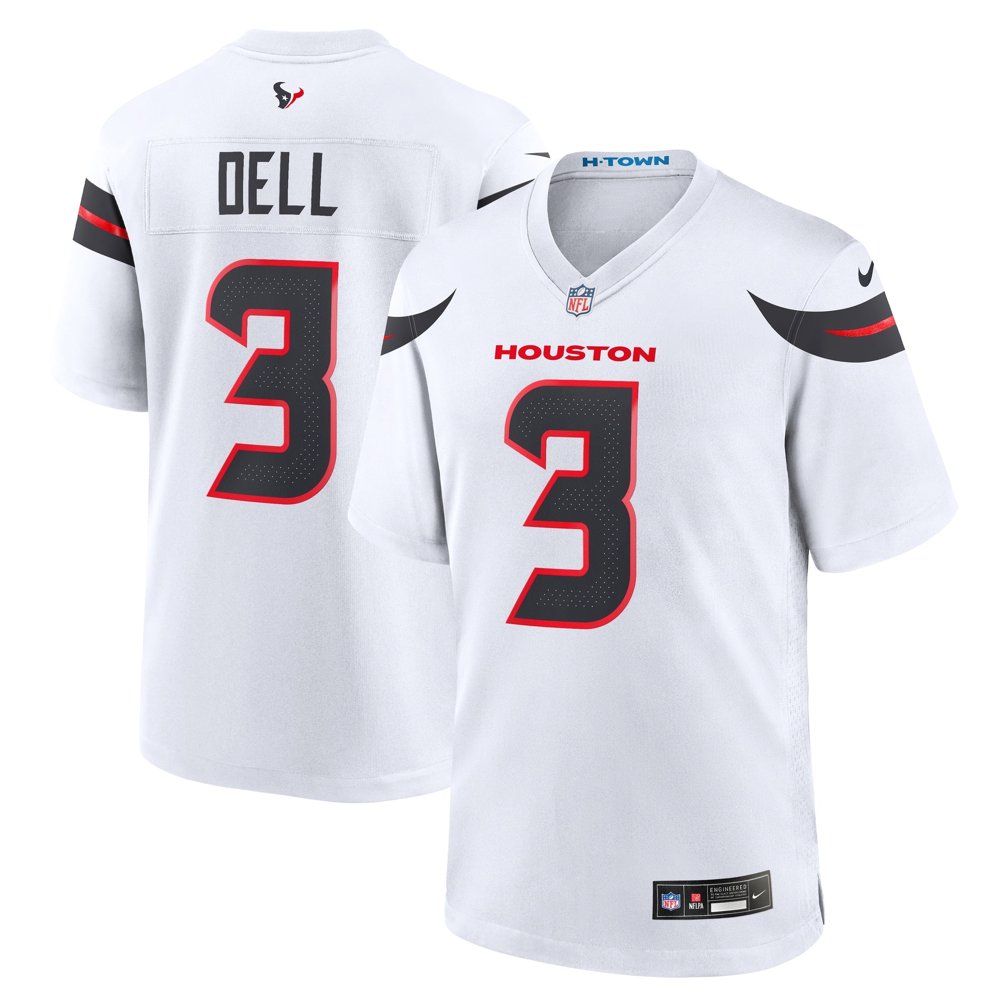 Tank Dell Houston Texans Game Jersey - White | Stitched Football Jersey TJS1583