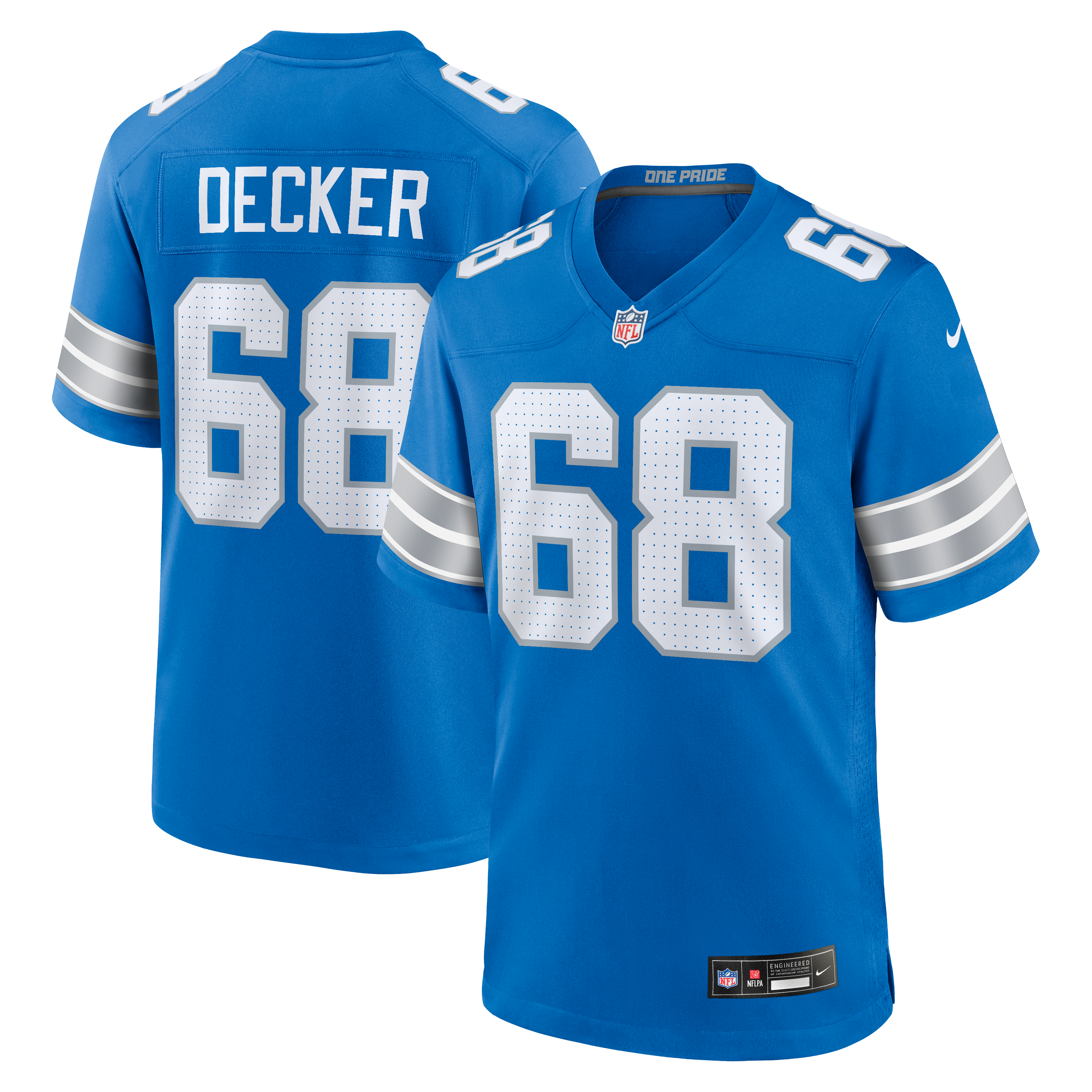 Taylor Decker Detroit Lions Team Game Jersey - Blue | Stitched Football Jersey TJS1424