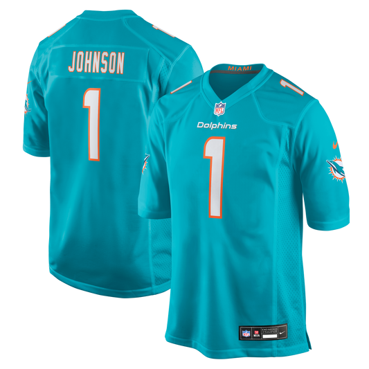 Chris Johnson Miami Dolphins 2026 NFL Draft First Round Pick No. 27 Team Game Jersey - Aqua | Stitched Football Jersey TJS1519