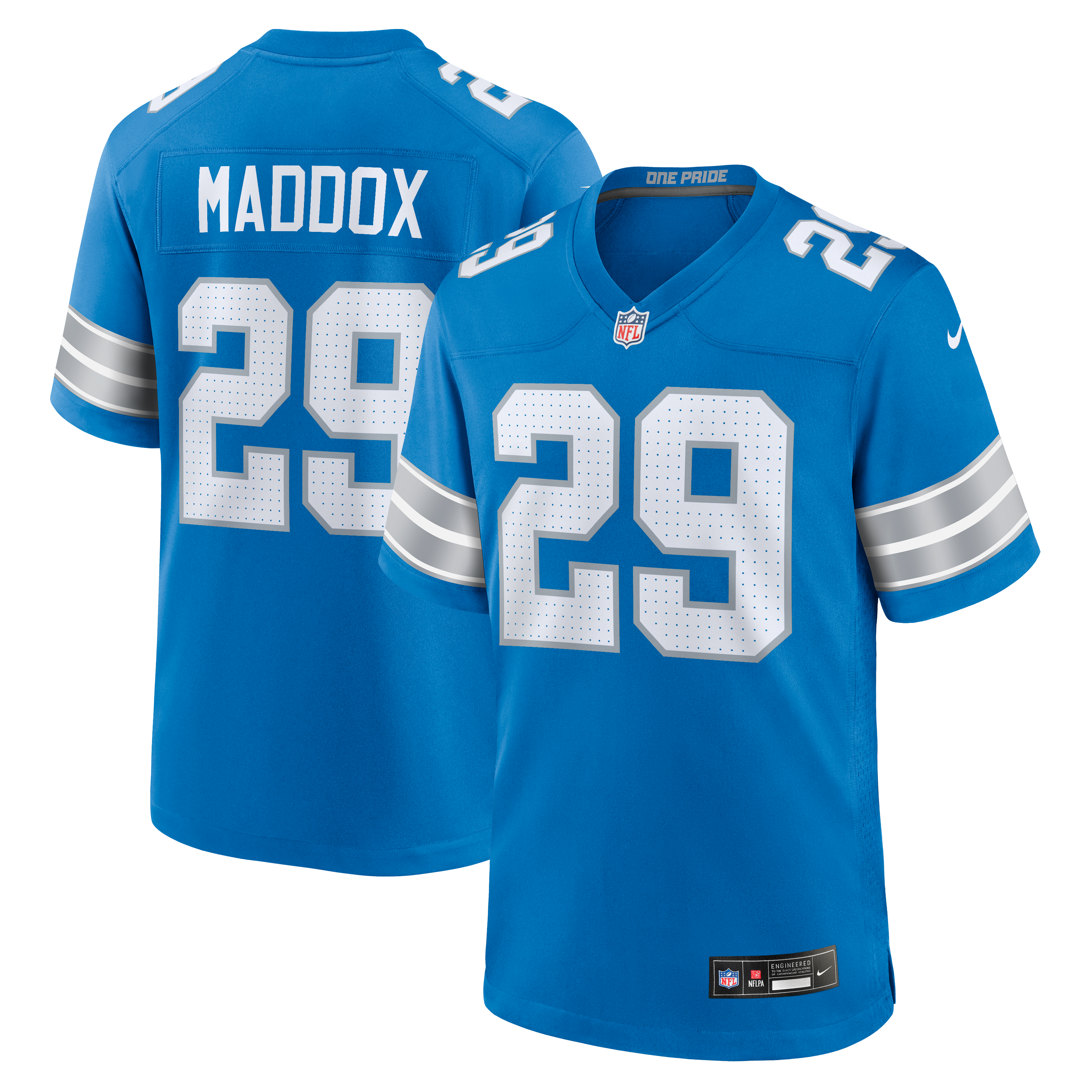 Avonte Maddox Detroit Lions Team Game Jersey - Blue | Stitched Football Jersey TJS1439