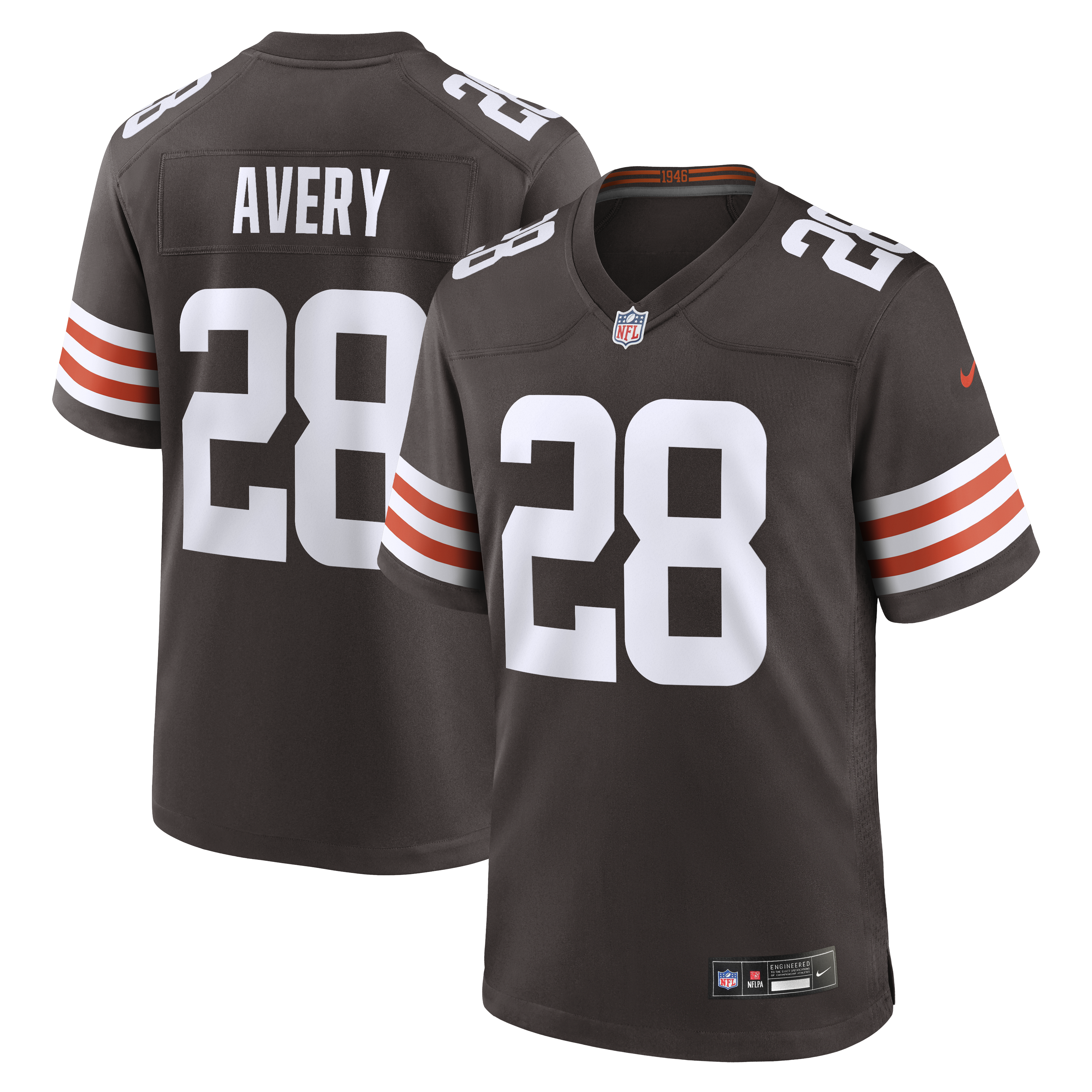 Tre Avery Cleveland Browns Team Game Jersey - Brown | Stitched Football Jersey TJS1517