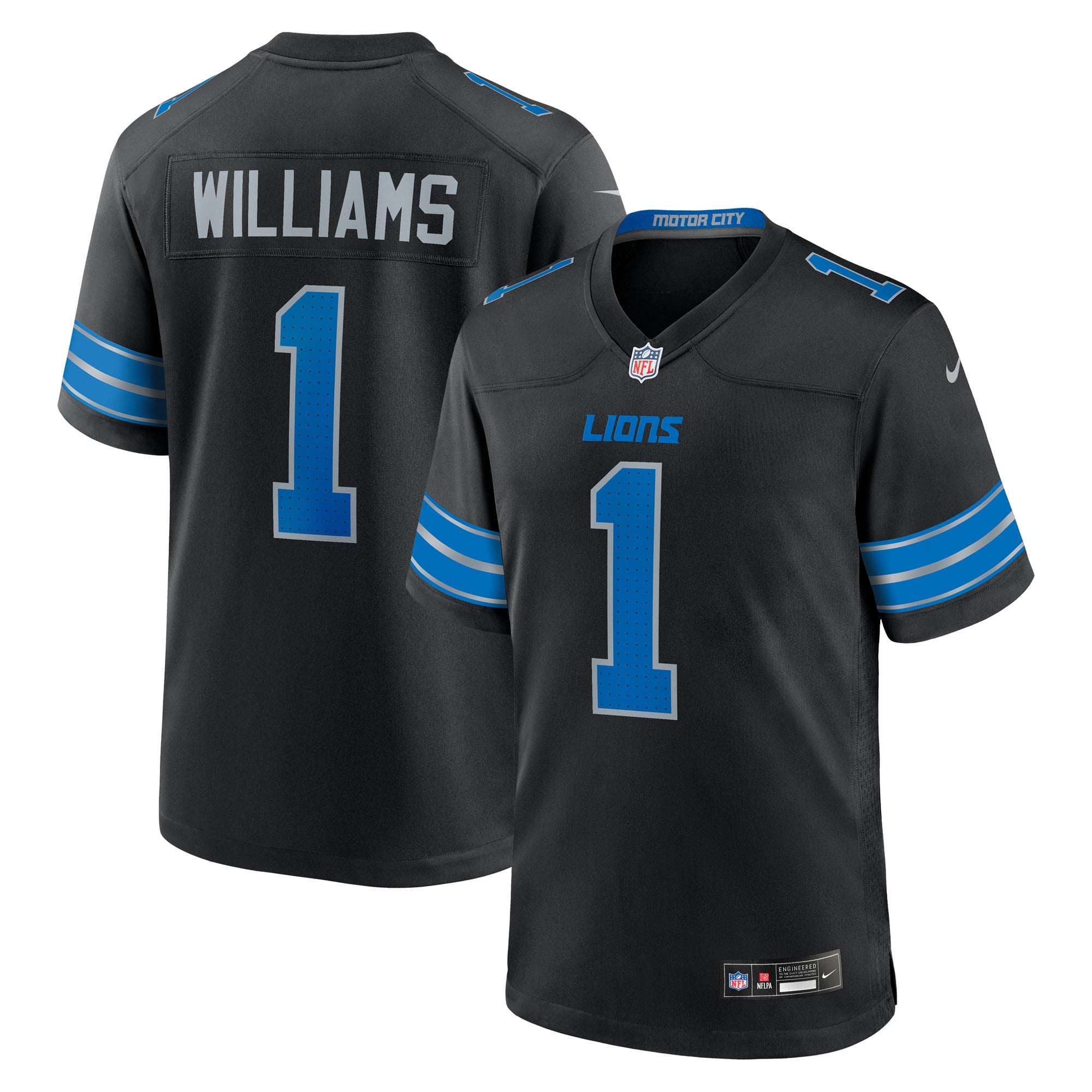 Jameson Williams Detroit Lions Alternate Game Player Jersey - Black | Stitched Football Jersey TJS1427