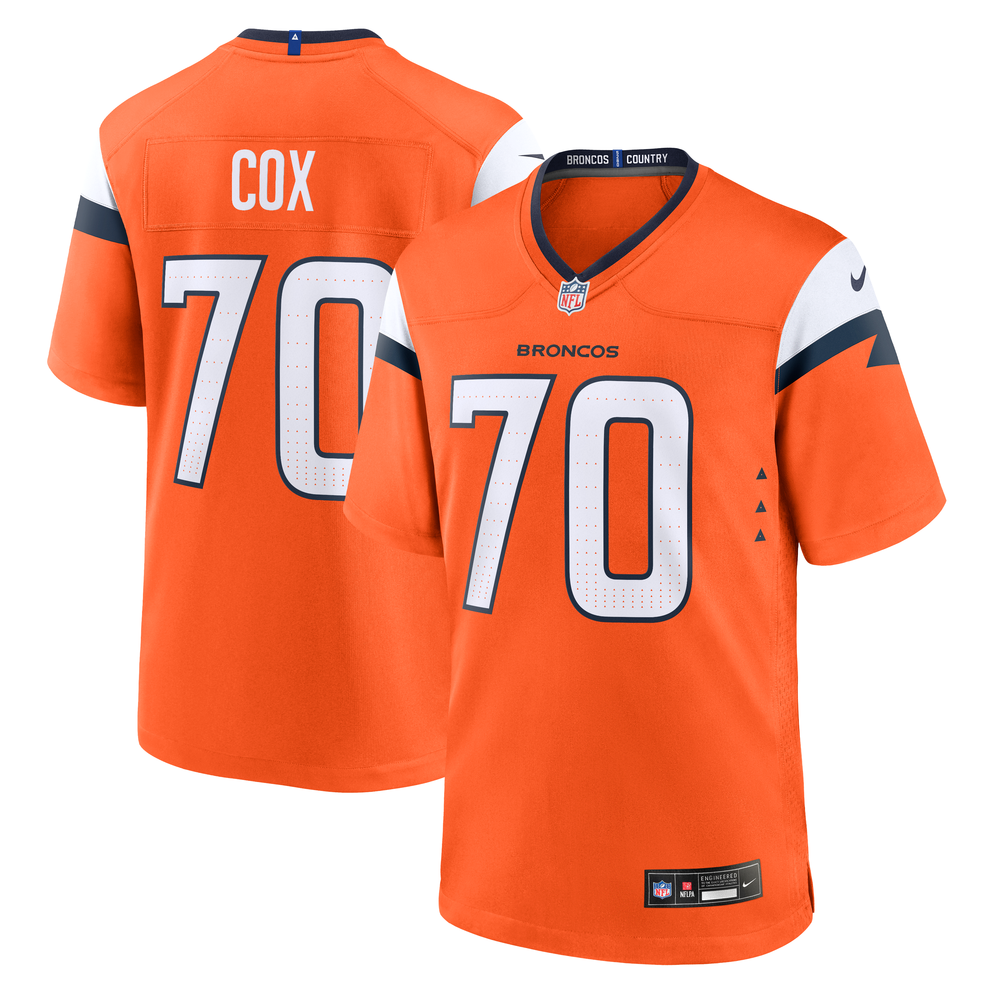 Marques Cox Denver Broncos Team Game Jersey - Orange | Stitched Football Jersey TJS1559
