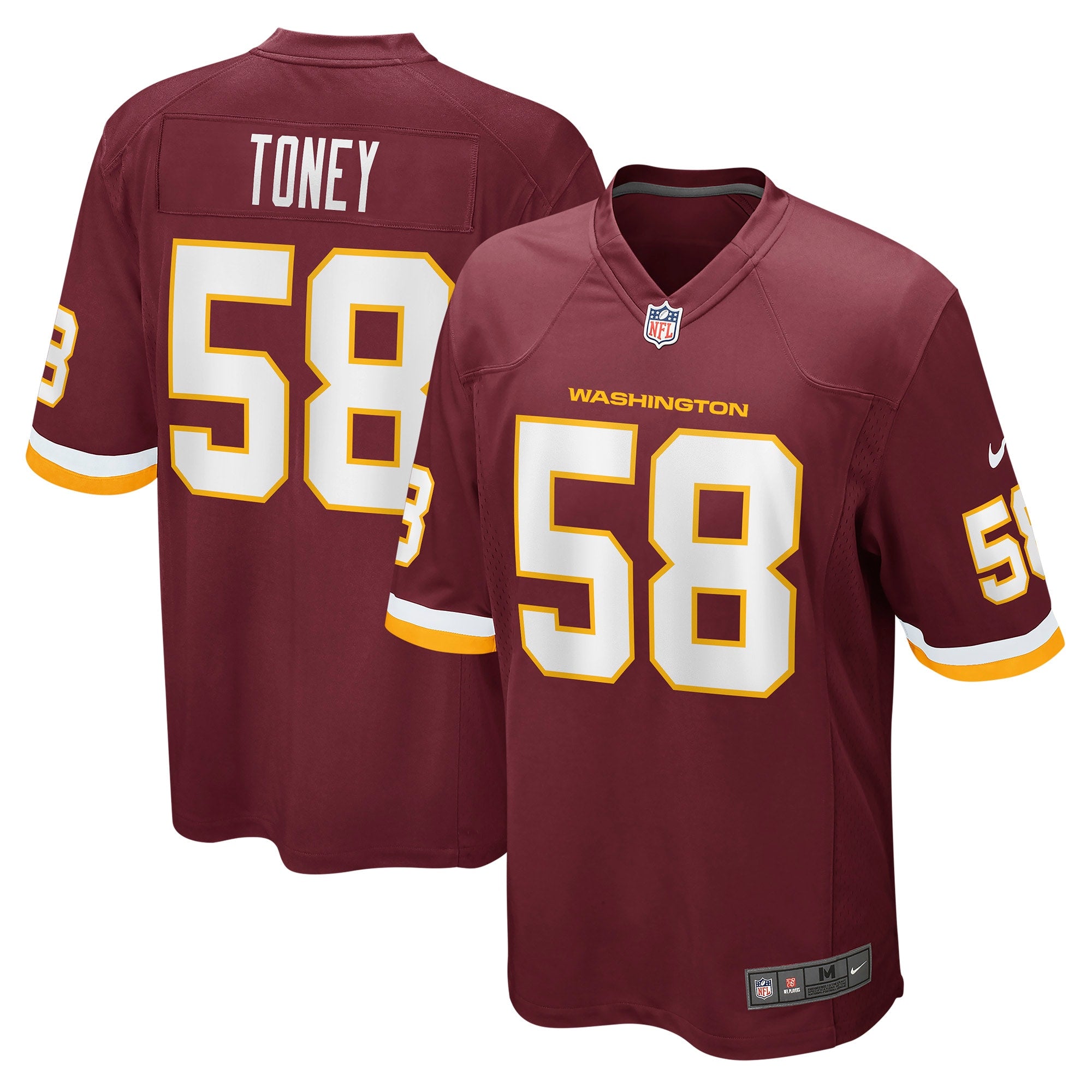 Shaka Toney Washington Football Team Game Jersey - Burgundy | Stitched Football Jersey TJS1530