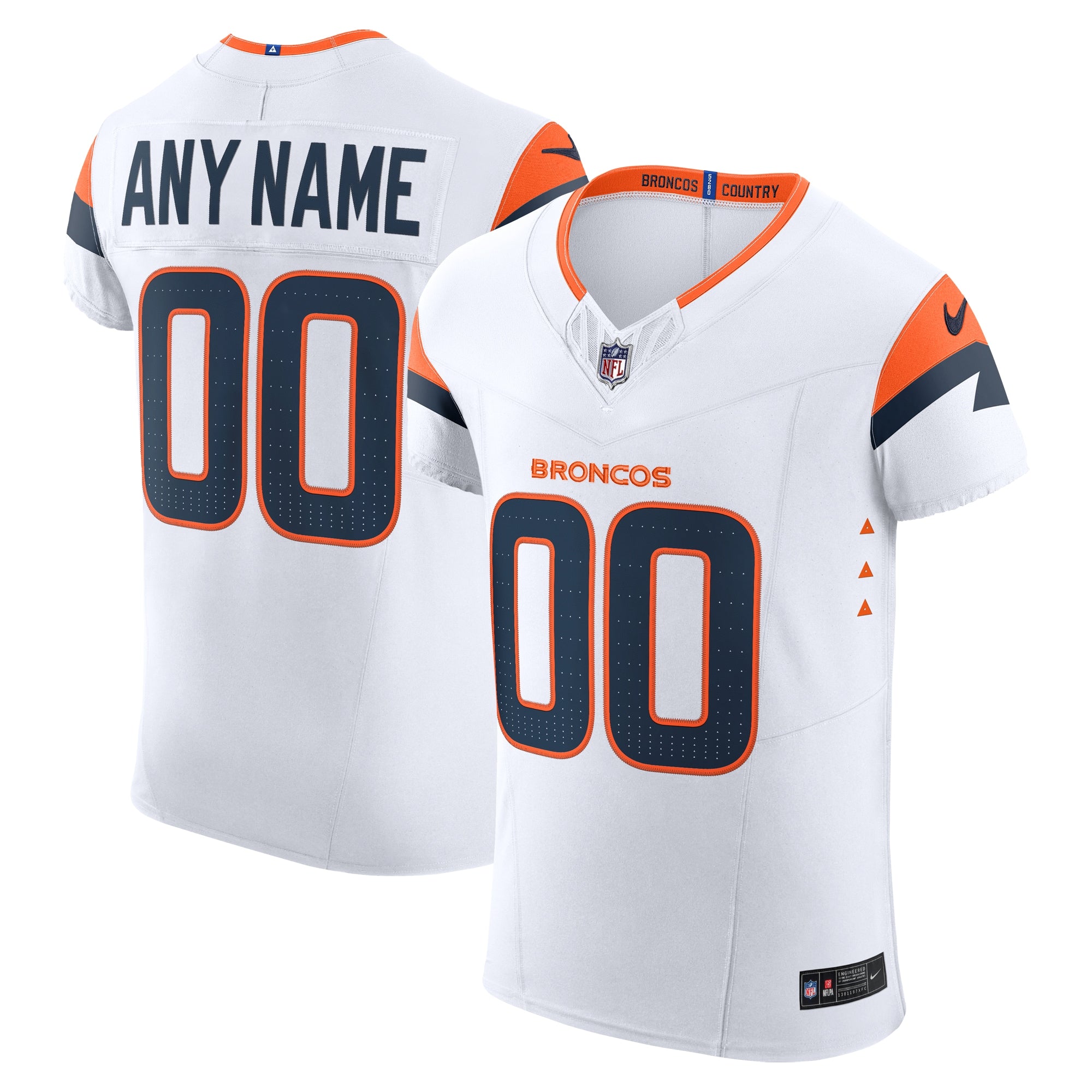 Denver Broncos Vapor F.U.S.E. Elite Custom Jersey - White | Stitched Football Jersey TJS1460