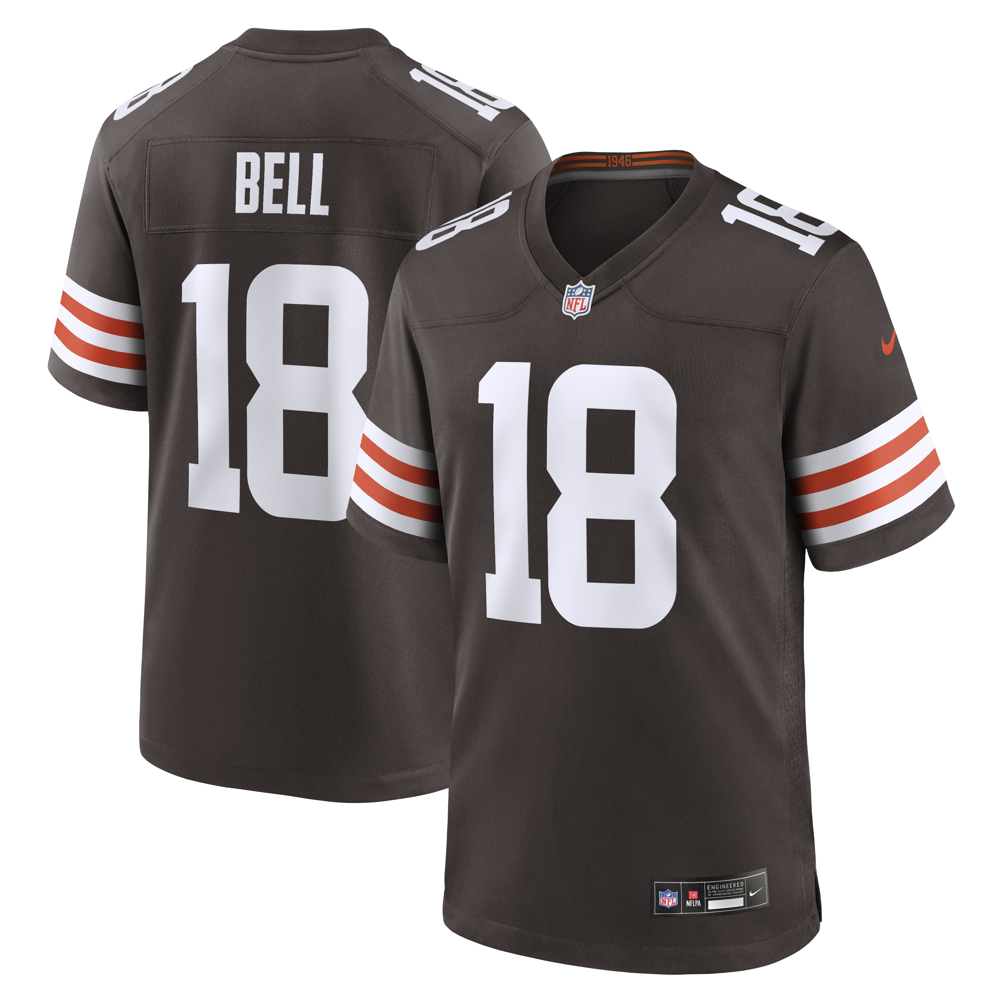 David Bell Cleveland Browns Game Jersey - Brown | Stitched Football Jersey TJS1464