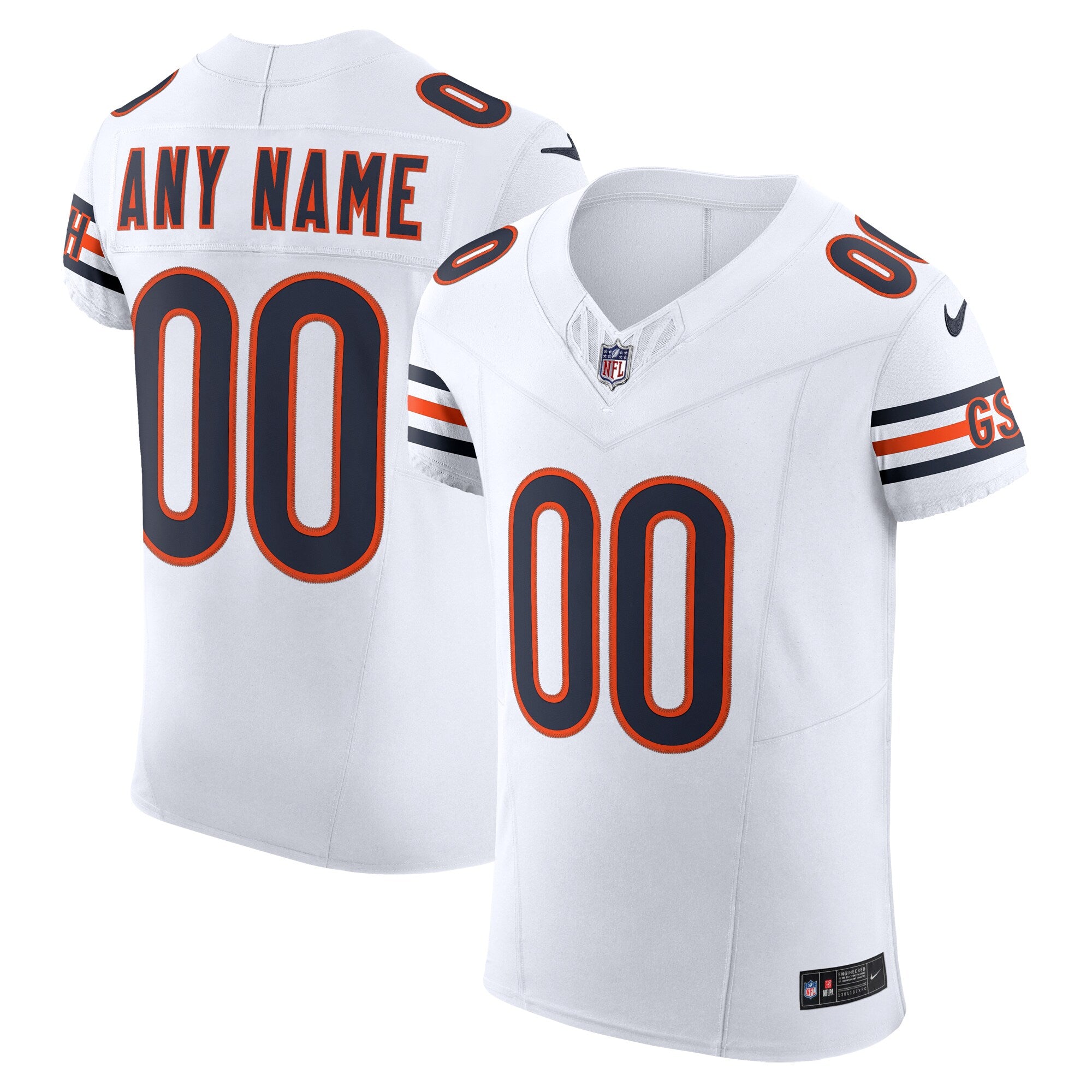 Chicago Bears Vapor F.U.S.E. Elite Custom Jersey - White | Stitched Football Jersey TJS1451