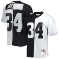 Bo Jackson Las Vegas Raiders M & N 1988 Split Legacy Replica Jersey - Black/Silver | Stitched Football Jersey TJS1453
