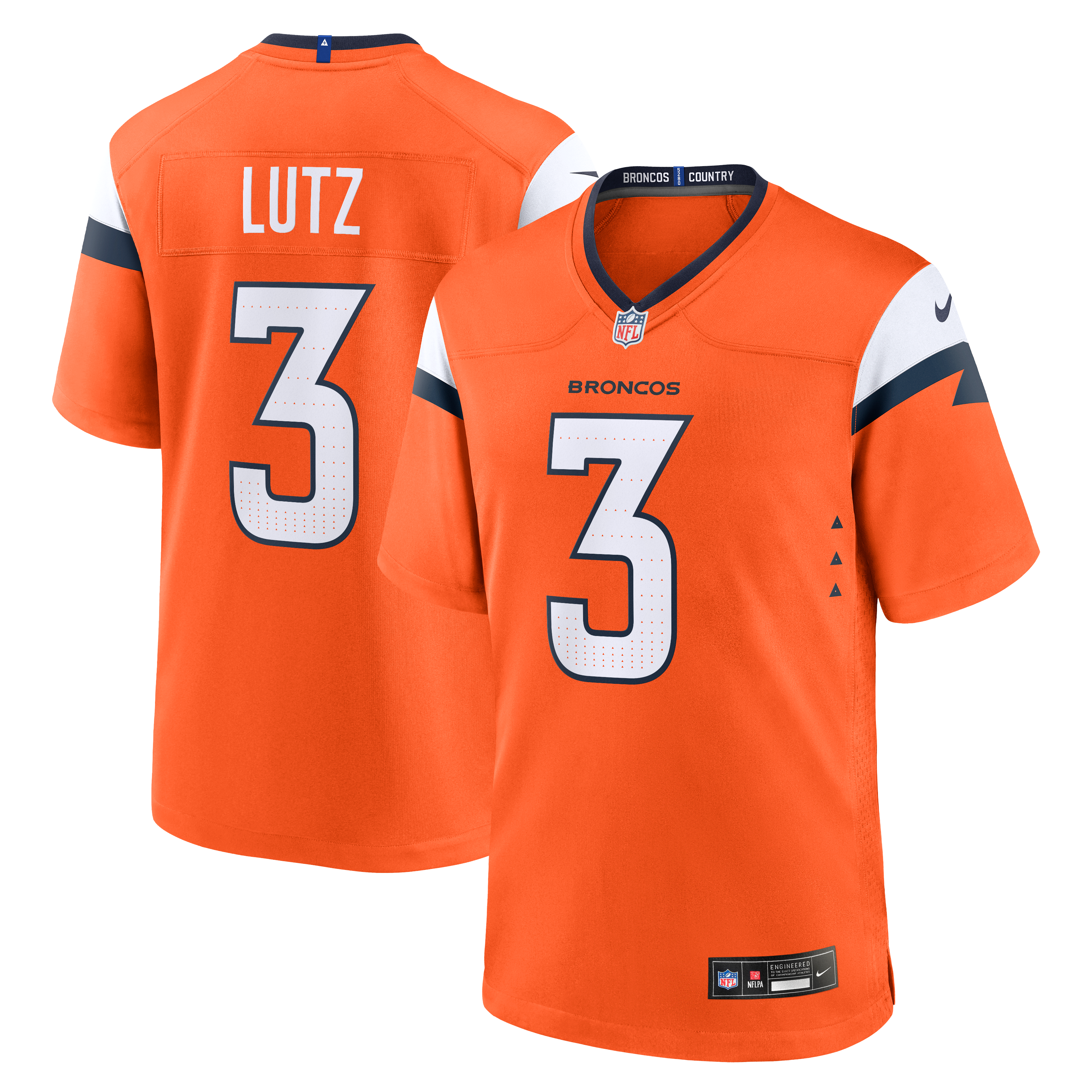 Wil Lutz Denver Broncos Team Game Jersey - Orange | Stitched Football Jersey TJS1505