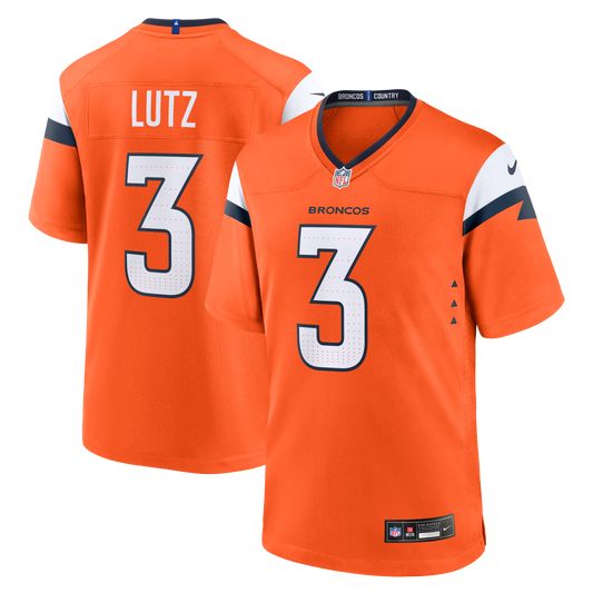 Wil Lutz Denver Broncos Team Game Jersey - Orange | Stitched Football Jersey TJS1505