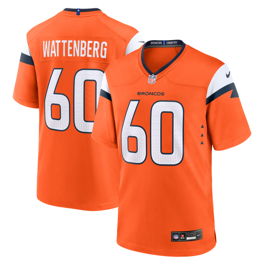 Luke Wattenberg Denver Broncos Team Game Jersey - Orange | Stitched Football Jersey TJS1521