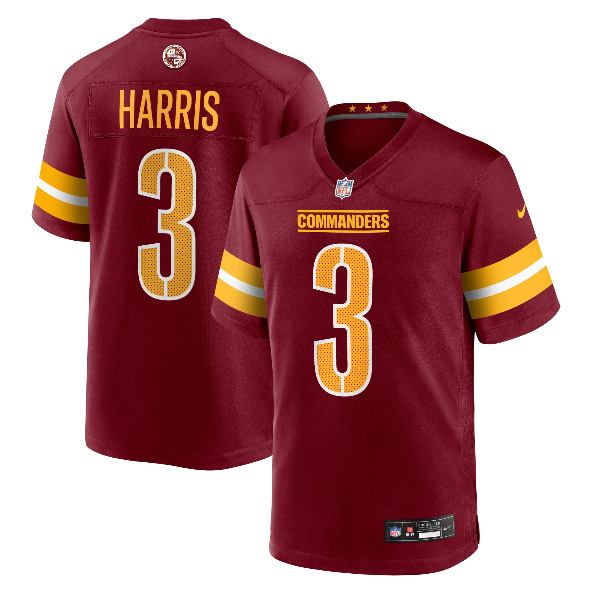 Will Harris Washington Commanders Team Game Jersey - Burgundy | Stitched Football Jersey TJS1446