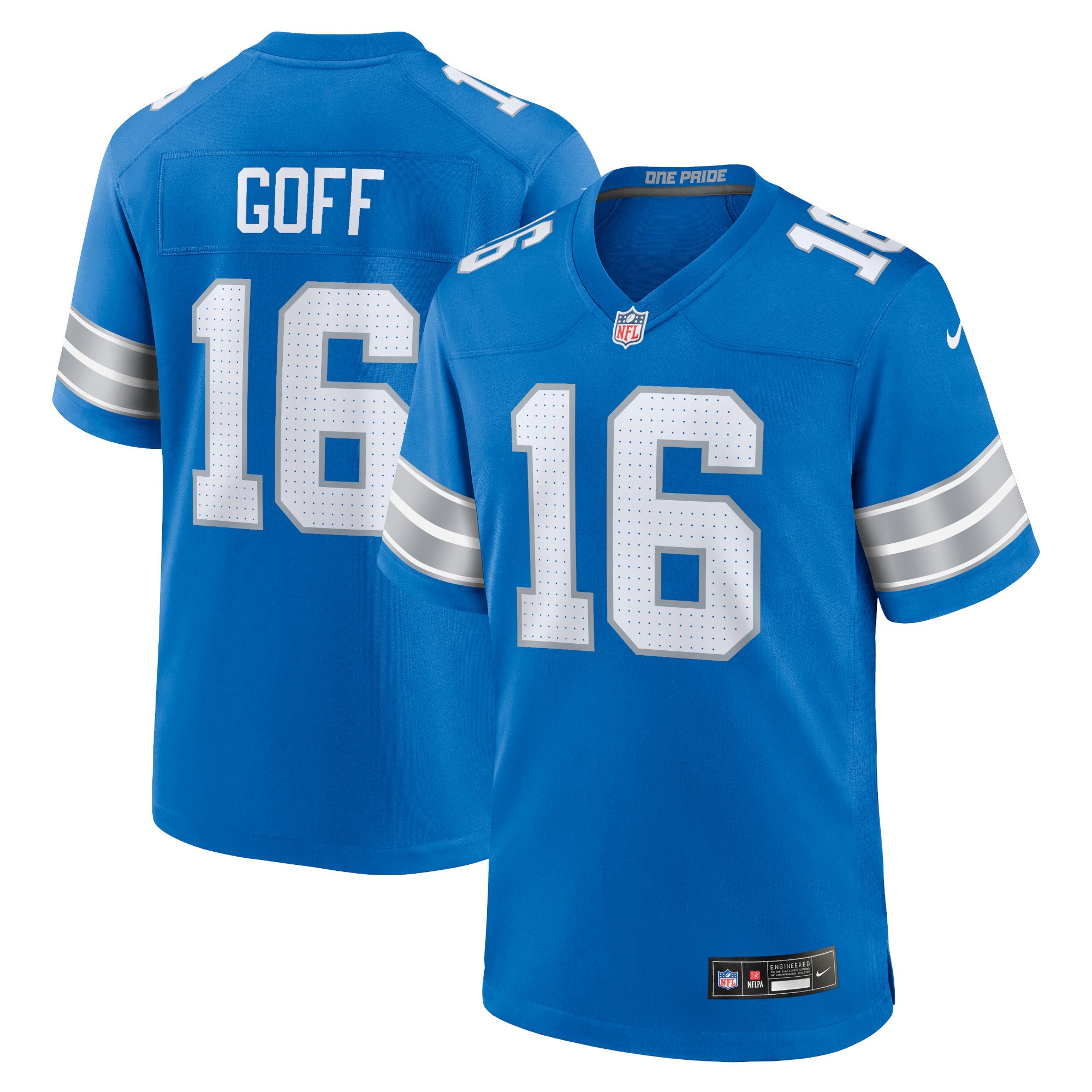Jared Goff Detroit Lions Game Jersey - Blue | Stitched Football Jersey TJS1400