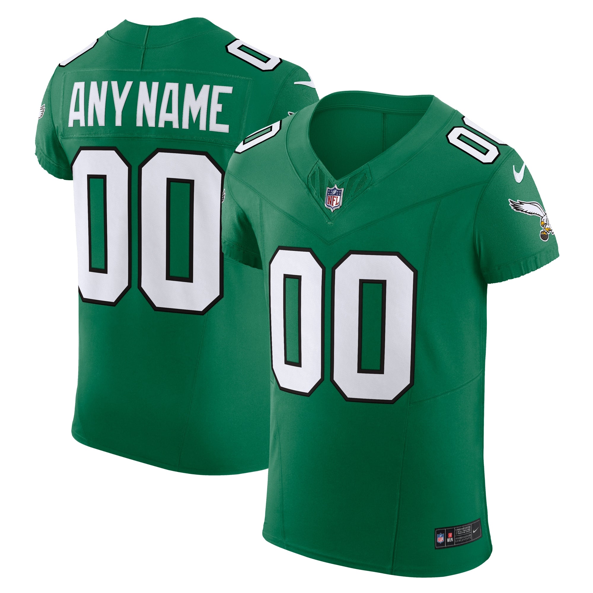 Philadelphia Eagles 2nd Alternate Vapor F.U.S.E. Elite Custom Jersey - Kelly Green | Stitched Football Jersey TJS1601